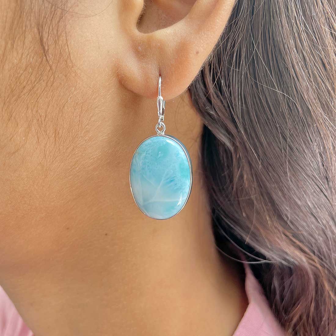Larimar Earring-(LAR-E-342.)