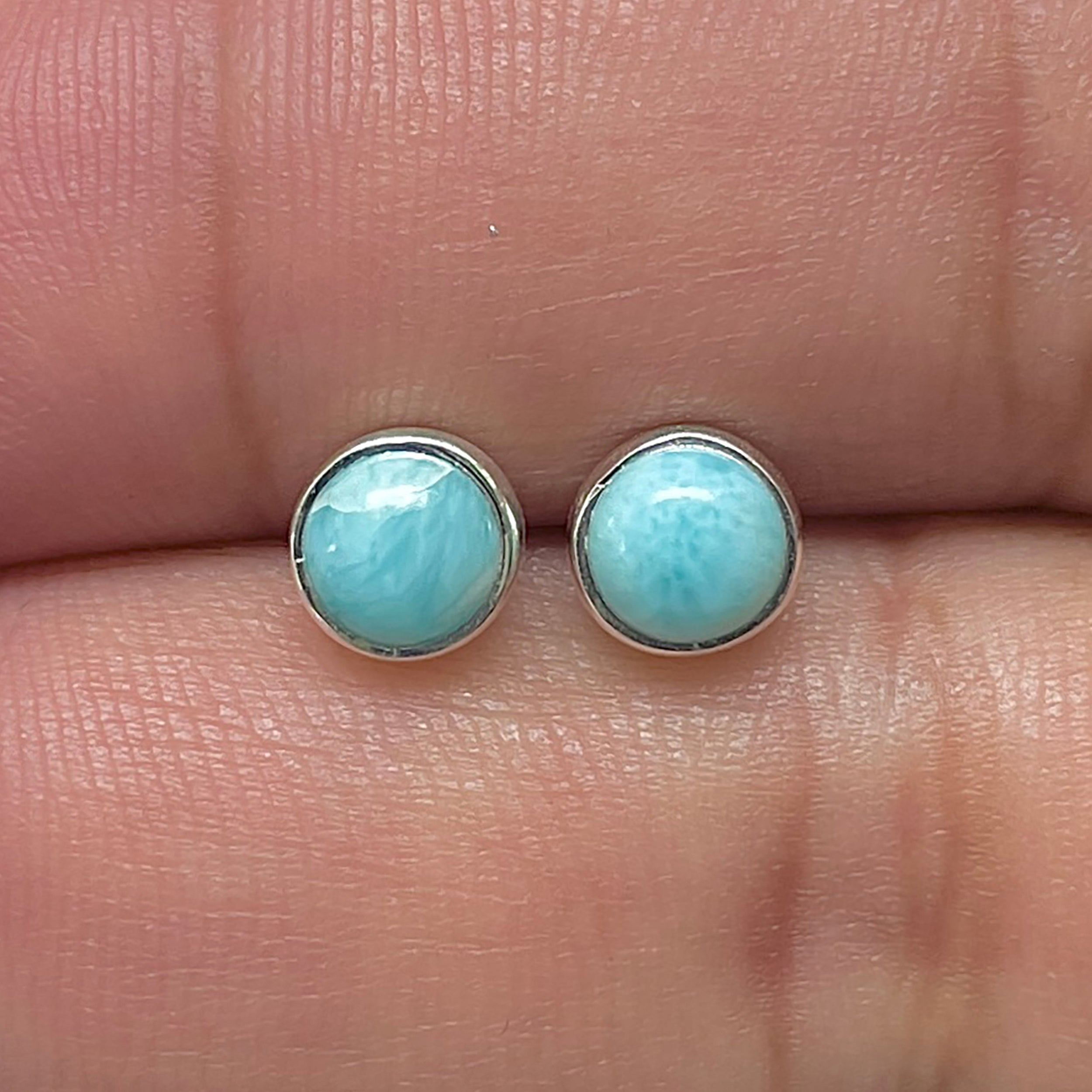 Larimar Stud Earring-(LAR-E-3420.)