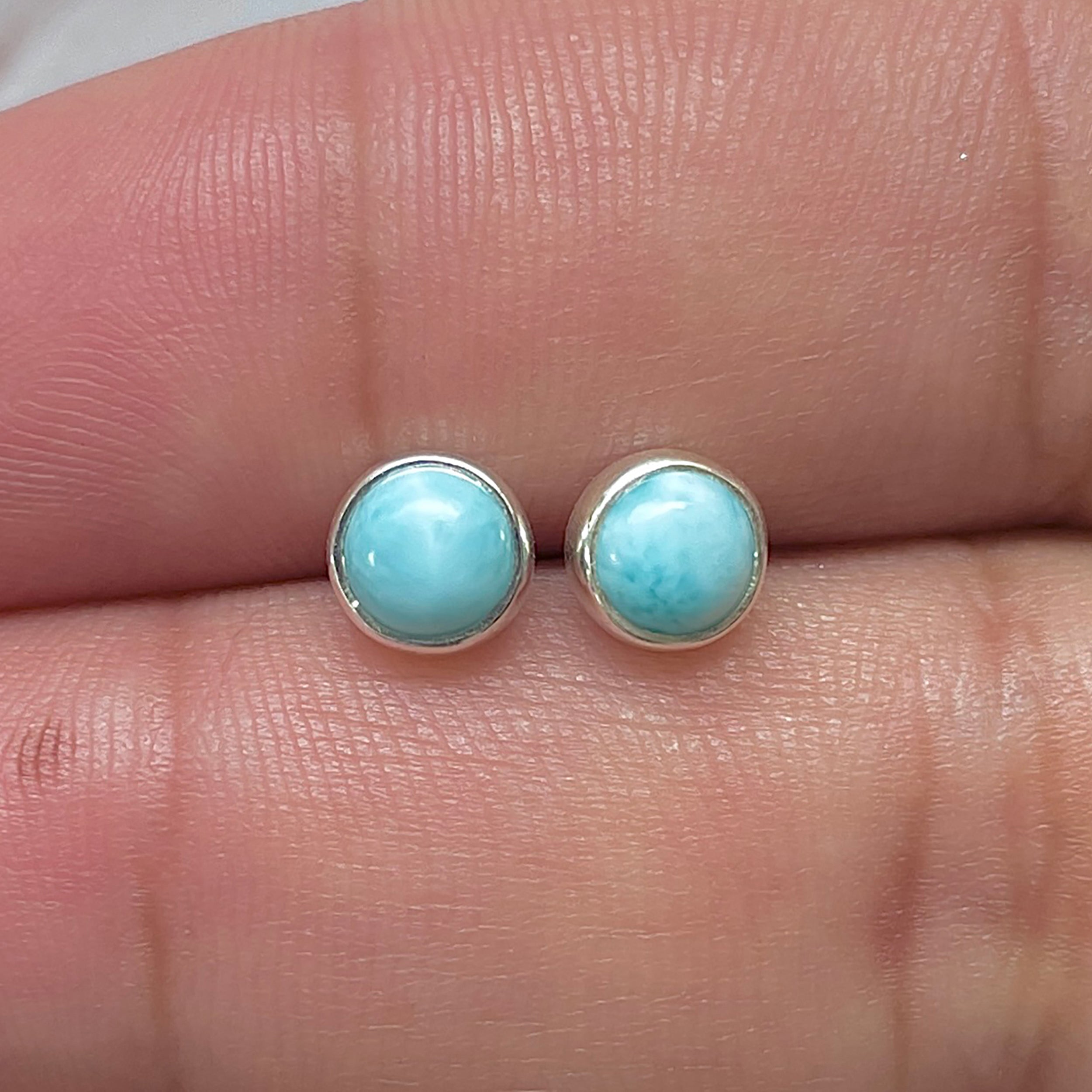 Larimar Stud Earring-(LAR-E-3421.)
