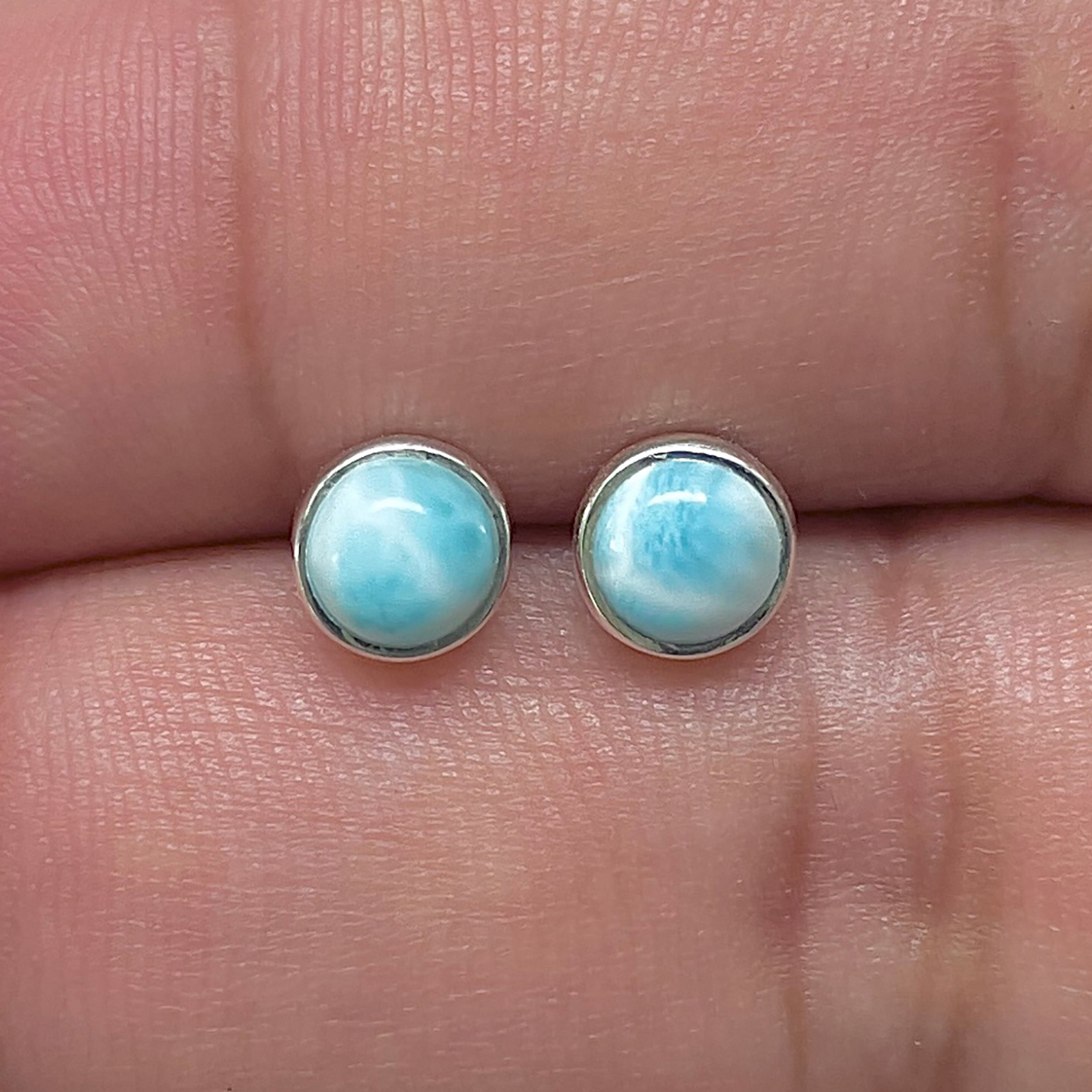 Larimar Stud Earring-(LAR-E-3422.)