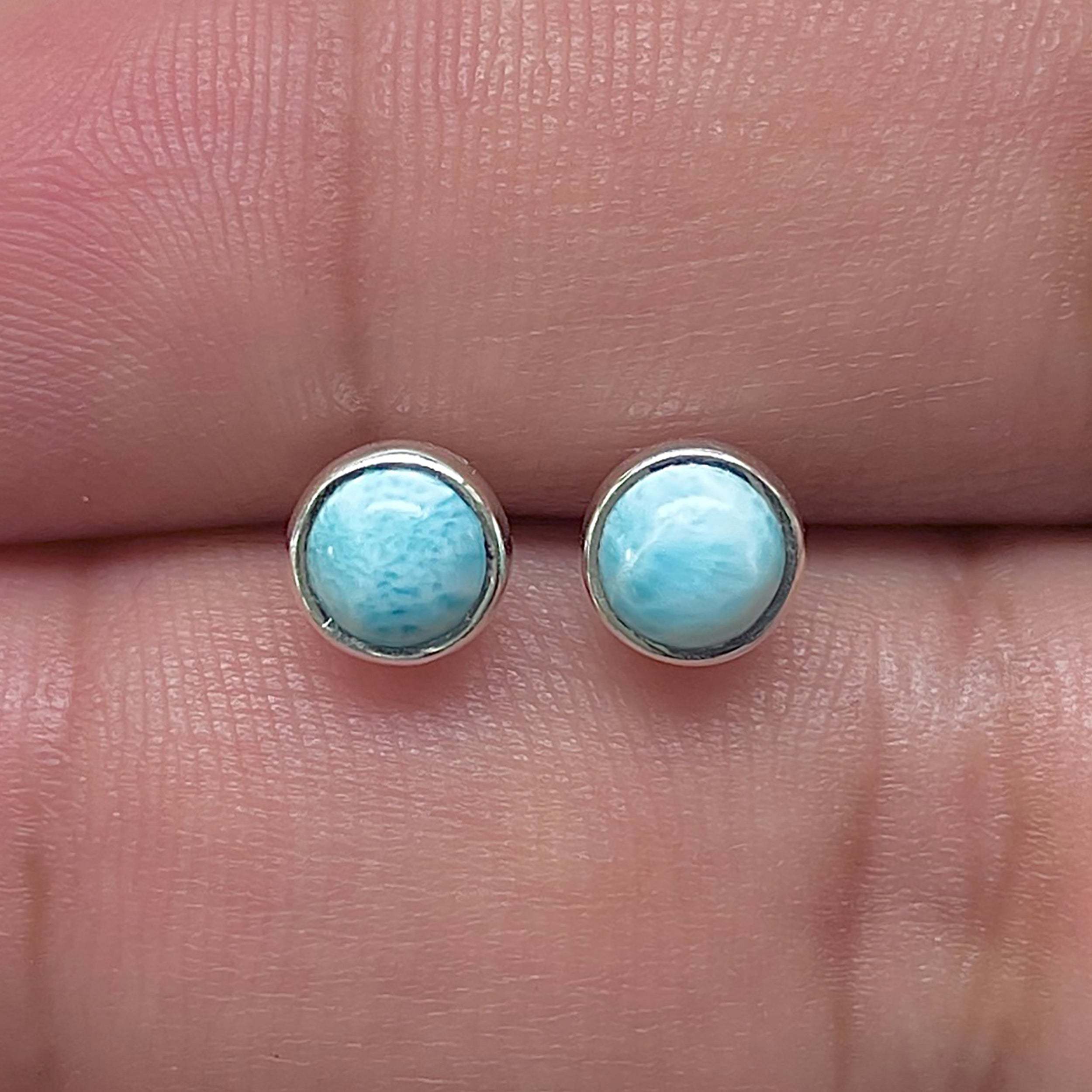 Larimar Stud Earring-(LAR-E-3423.)