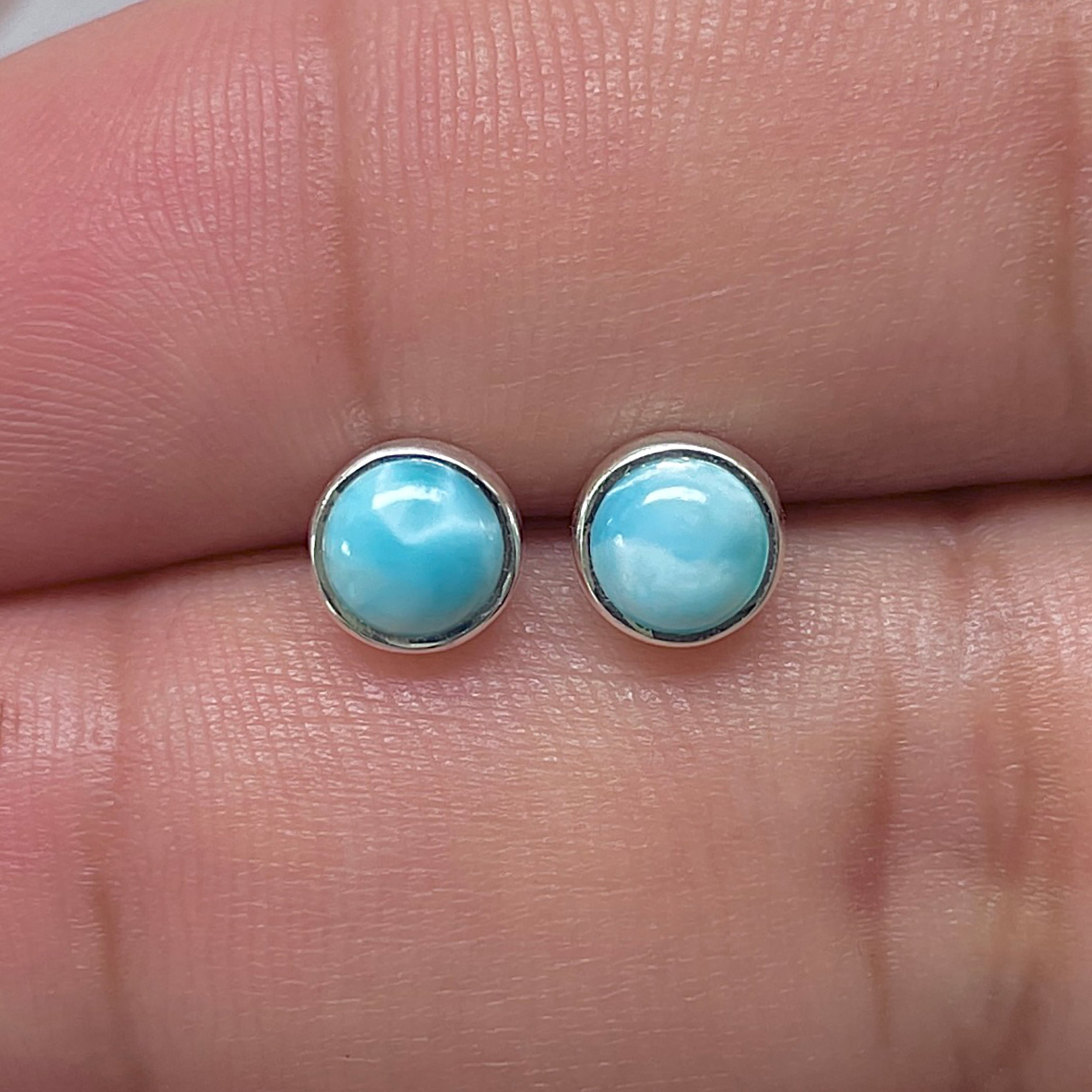 Larimar Stud Earring-(LAR-E-3424.)