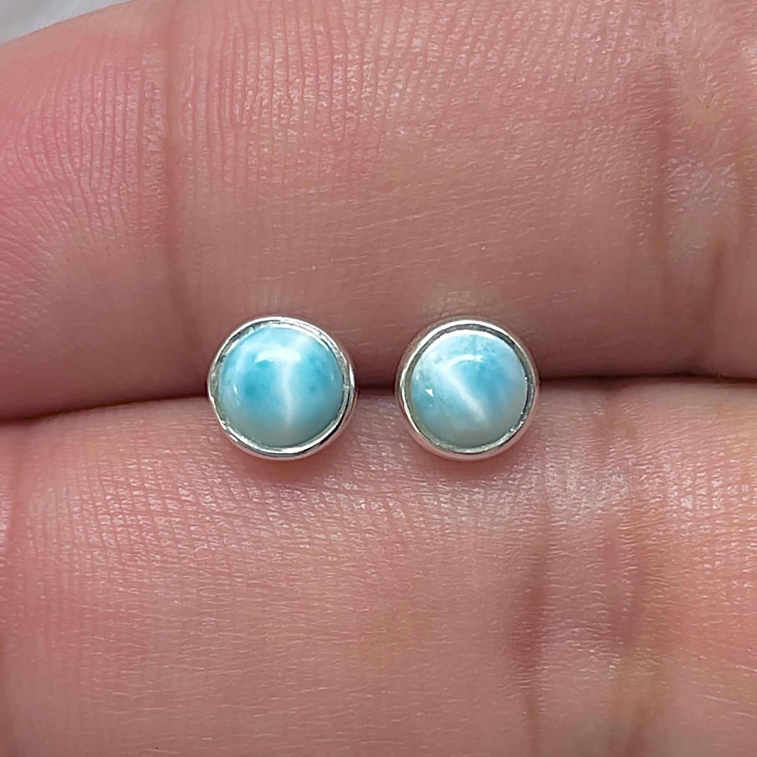Larimar Stud Earring-(LAR-E-3425.)