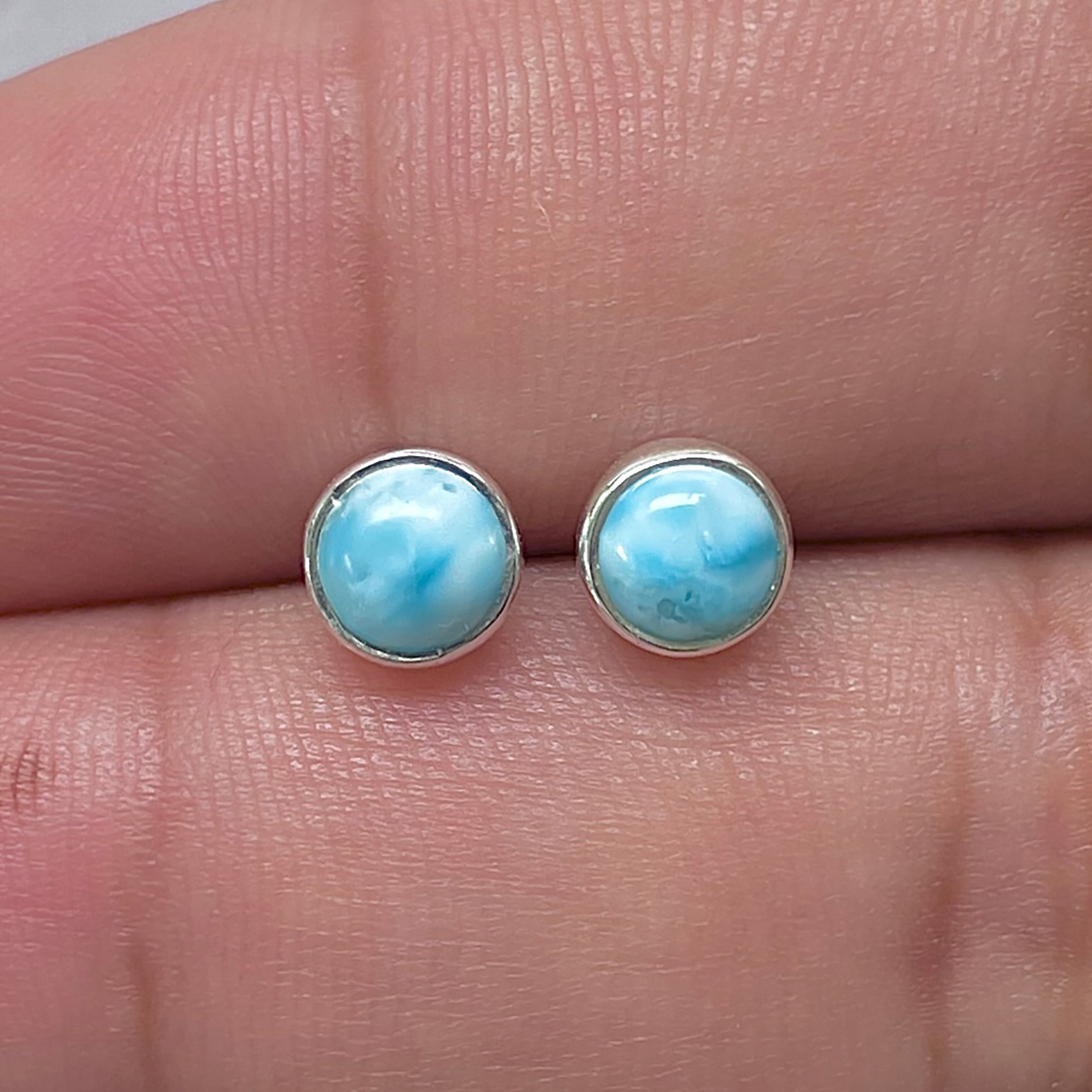 Larimar Stud Earring-(LAR-E-3426.)