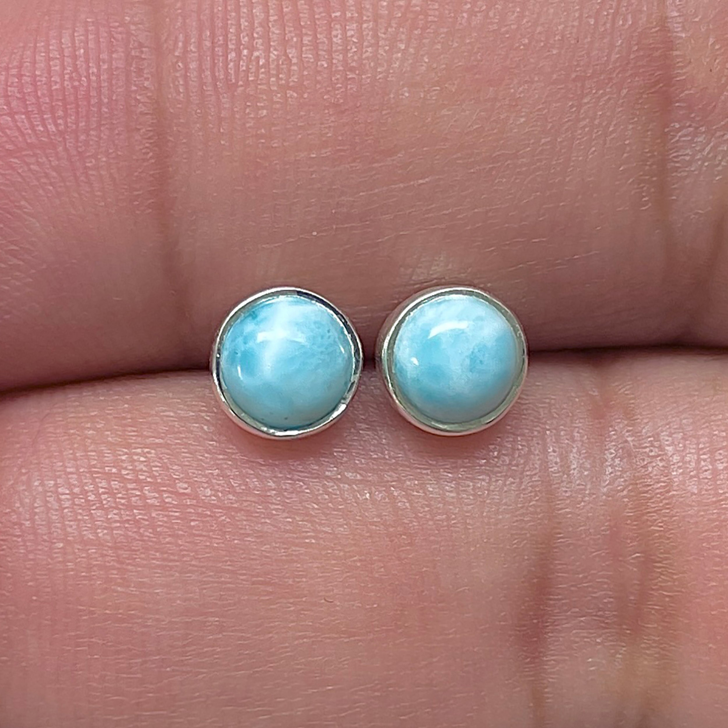 Larimar Stud Earring-(LAR-E-3427.)