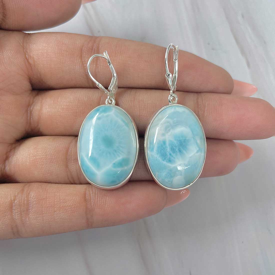 Larimar Earring-(LAR-E-343.)
