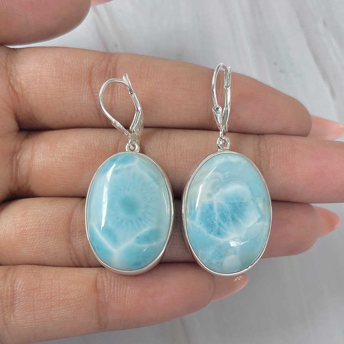 Larimar Earring-(LAR-E-343.)