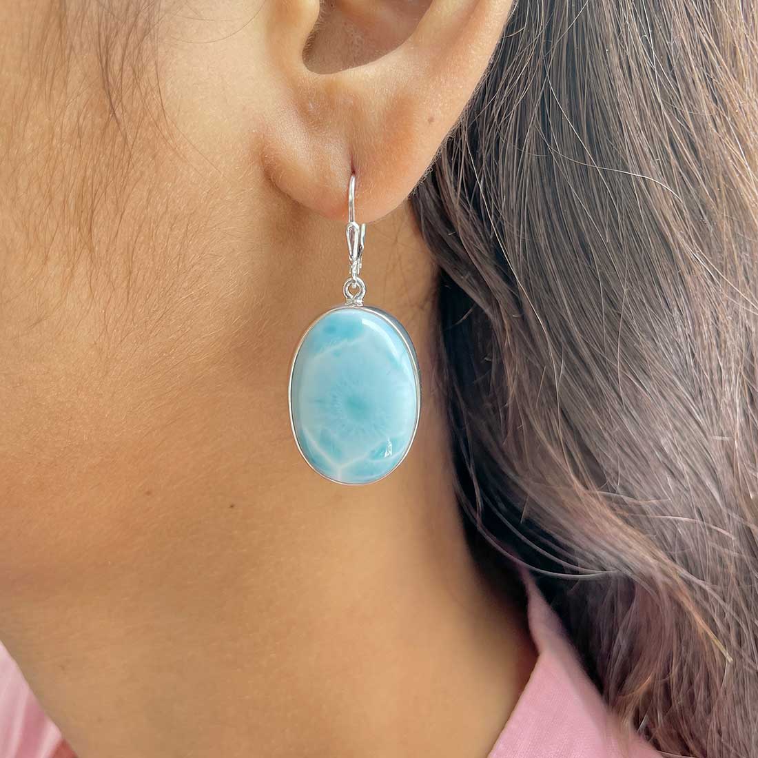 Larimar Earring-(LAR-E-343.)