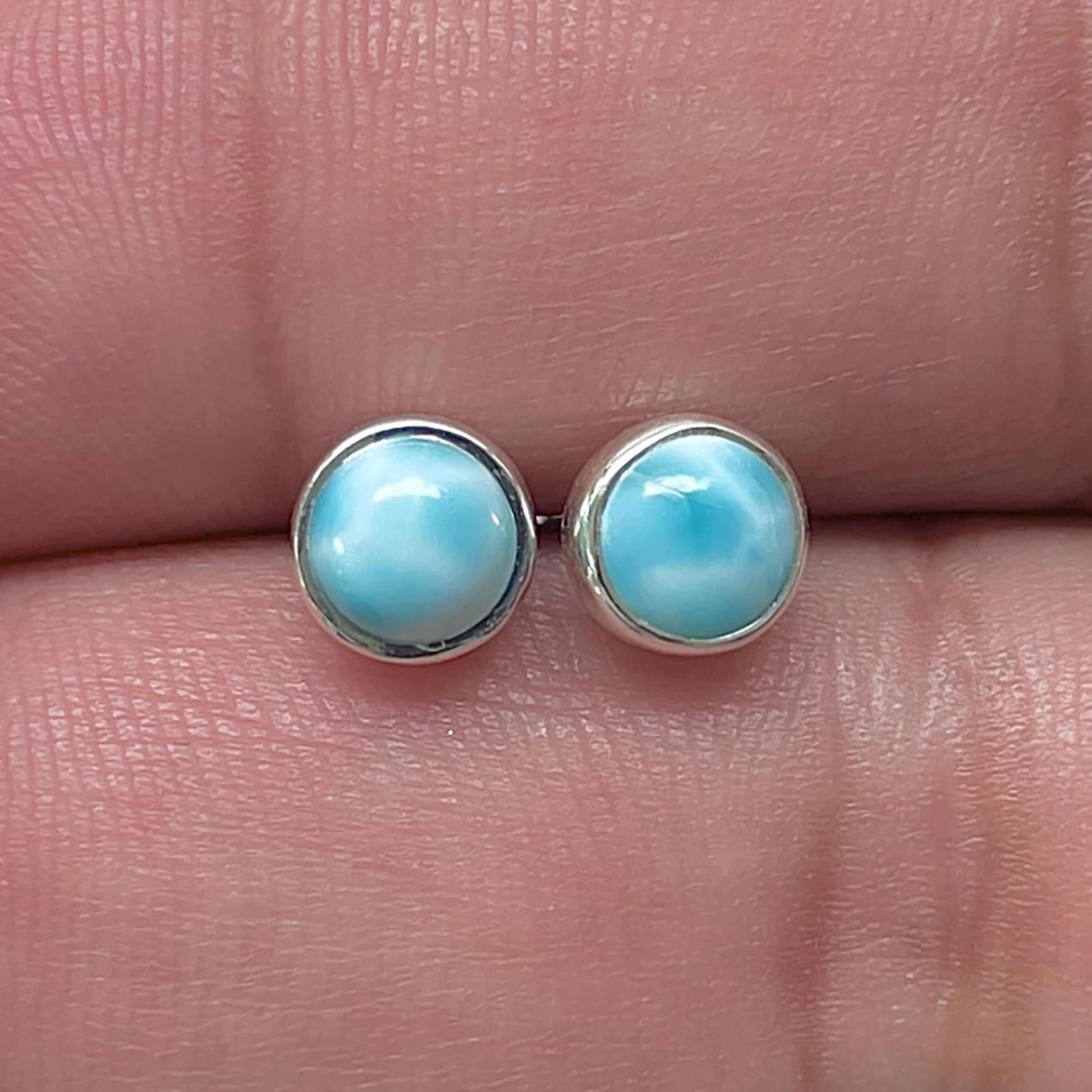 Larimar Stud Earring-(LAR-E-3430.)