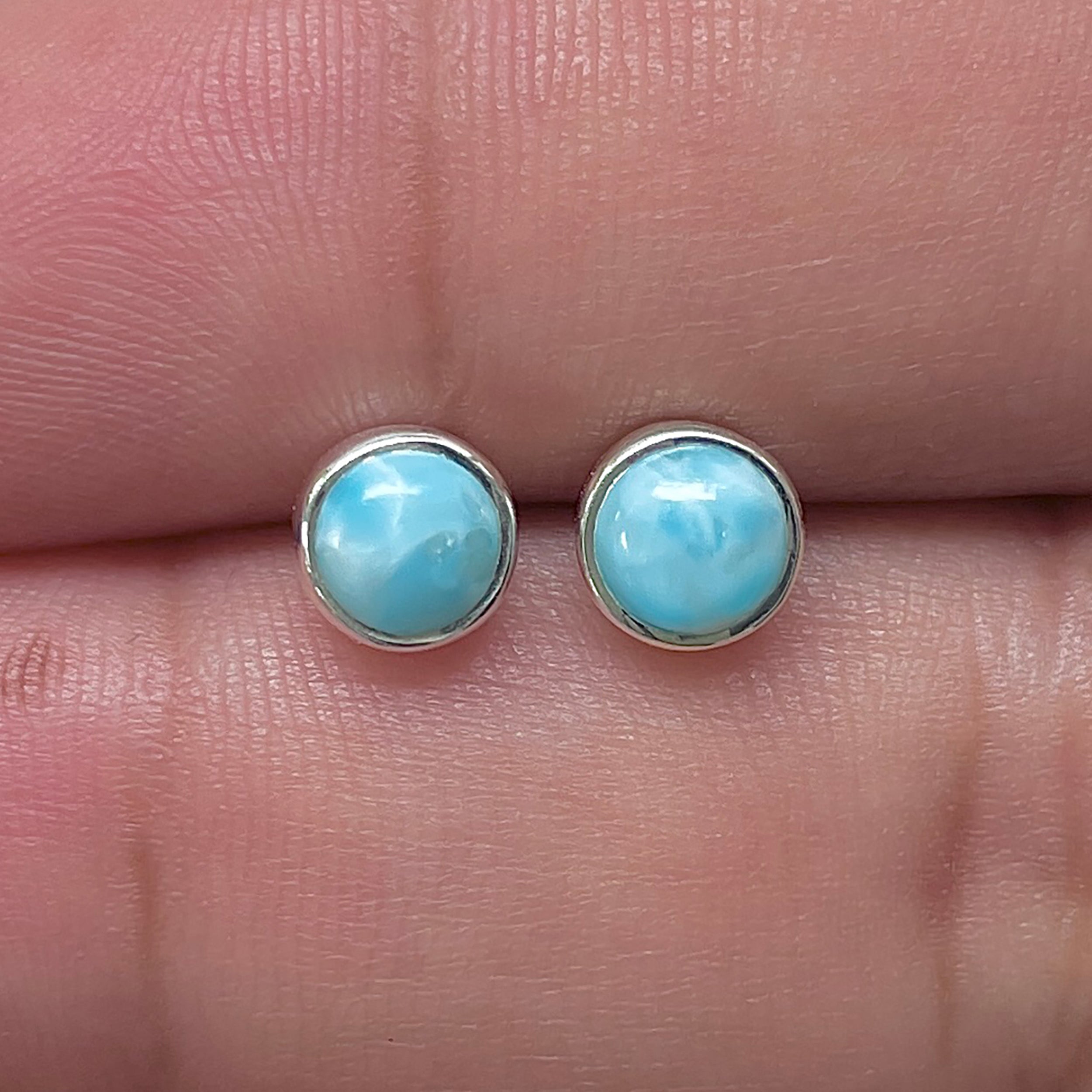 Larimar Stud Earring-(LAR-E-3431.)