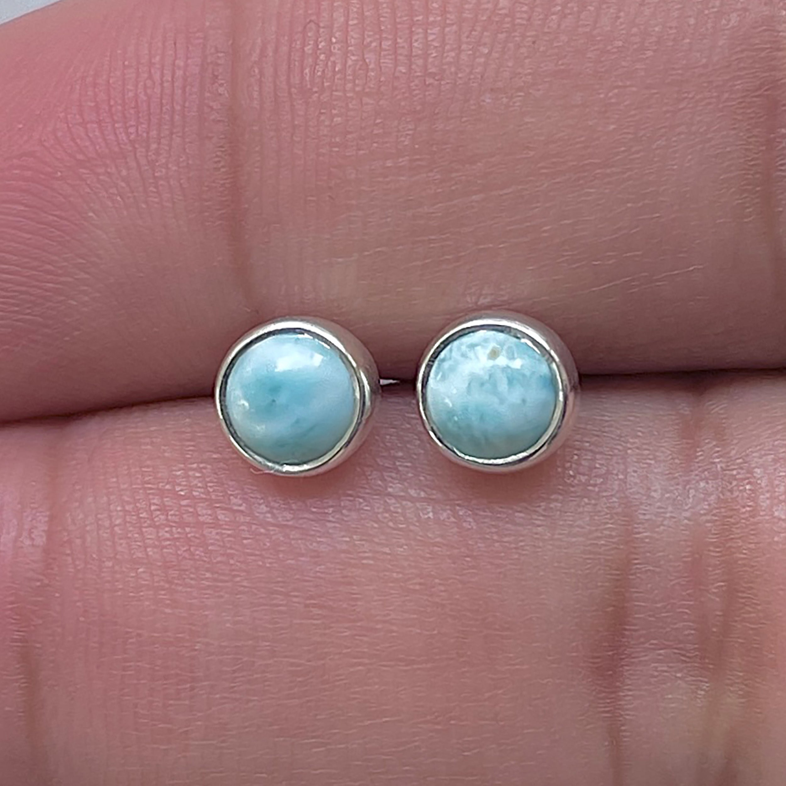 Larimar Stud Earring-(LAR-E-3432.)