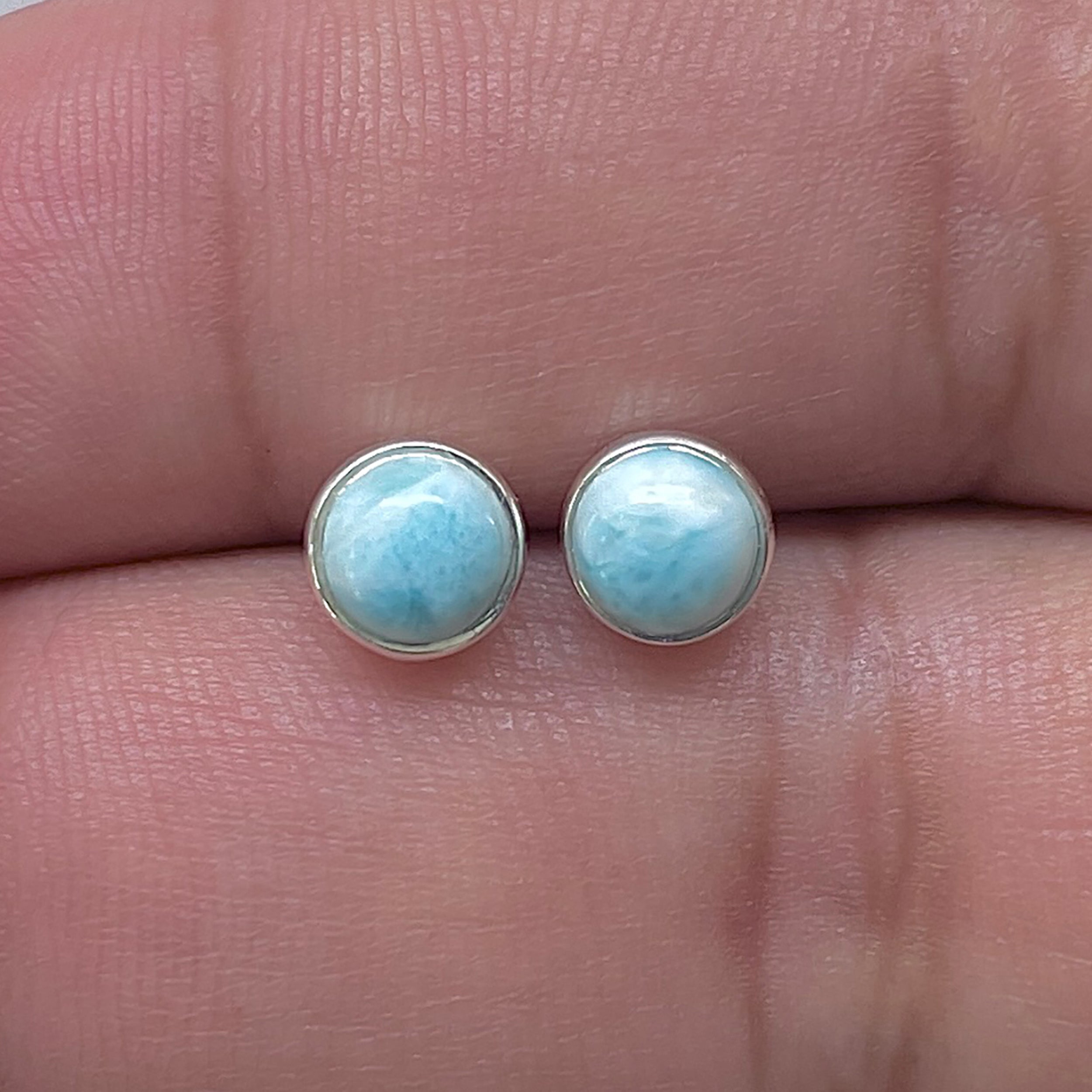 Larimar Stud Earring-(LAR-E-3433.)