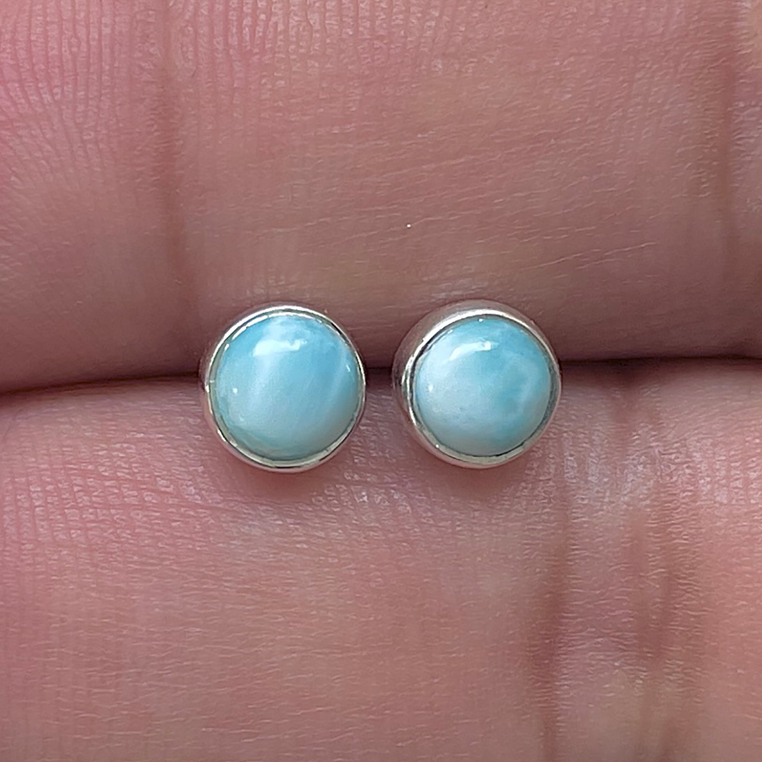 Larimar Stud Earring-(LAR-E-3434.)