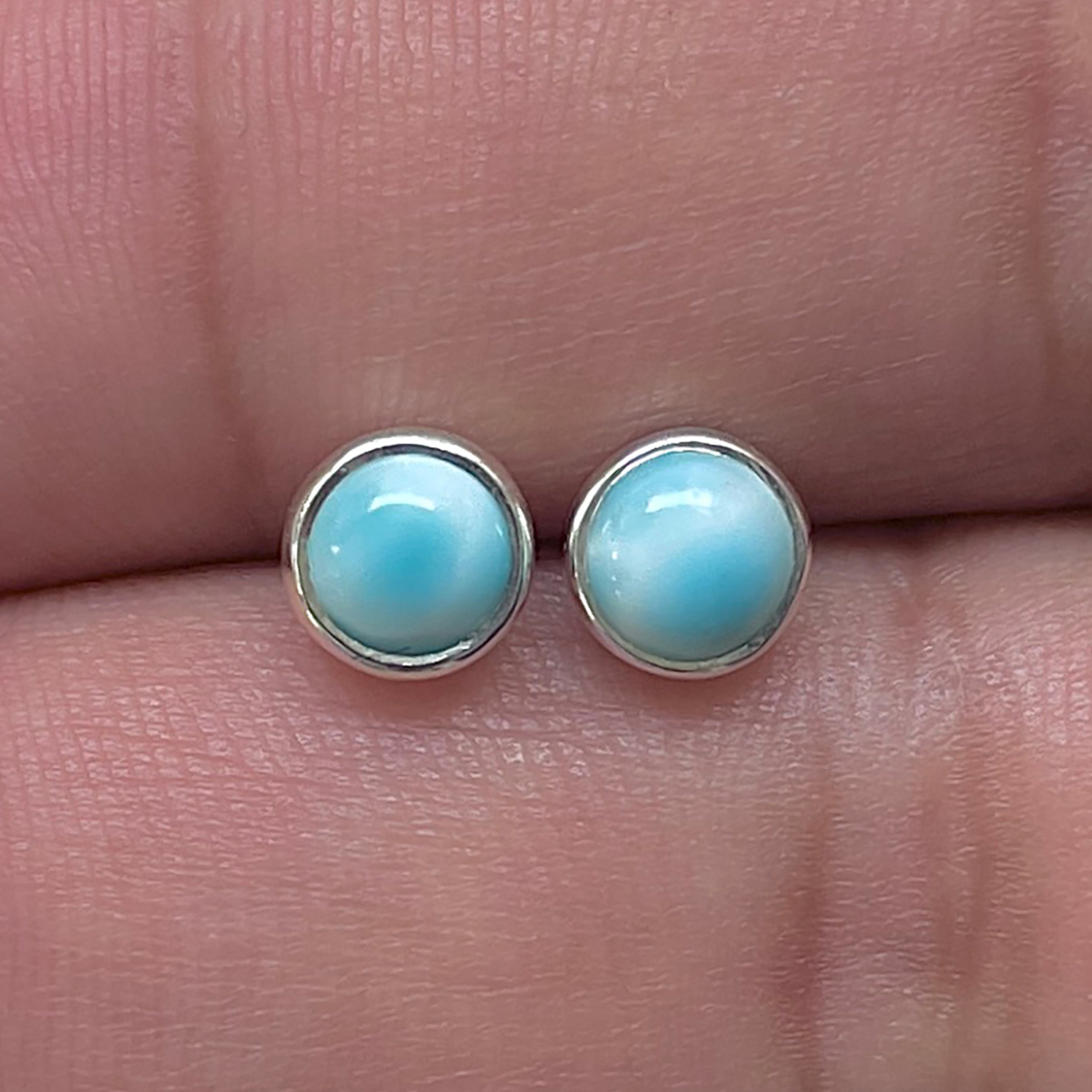 Larimar Stud Earring-(LAR-E-3435.)