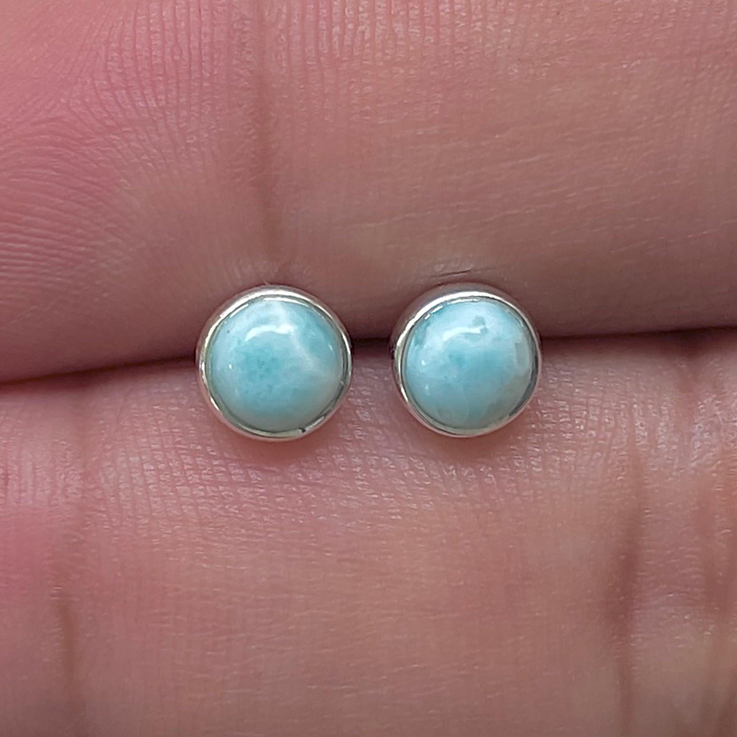 Larimar Stud Earring-(LAR-E-3436.)