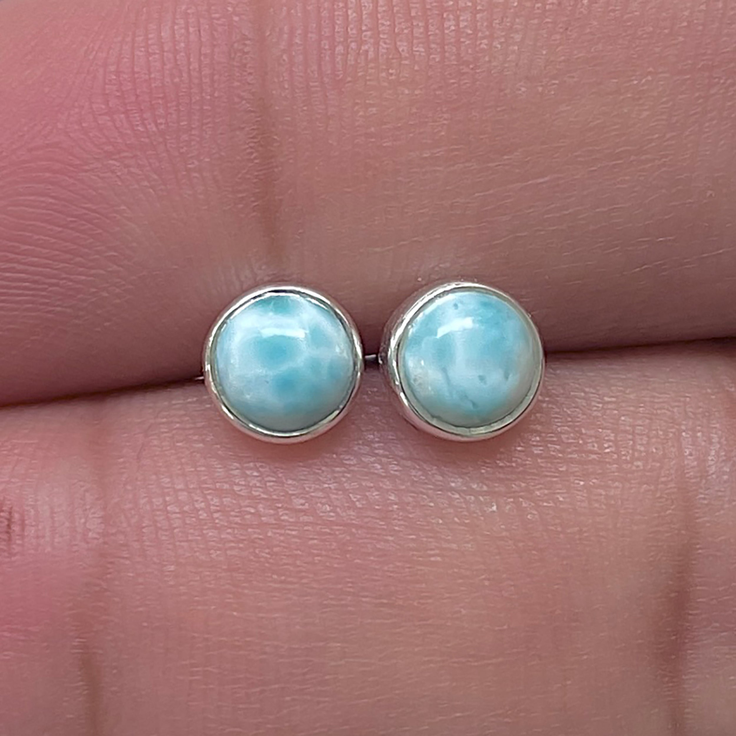 Larimar Stud Earring-(LAR-E-3437.)
