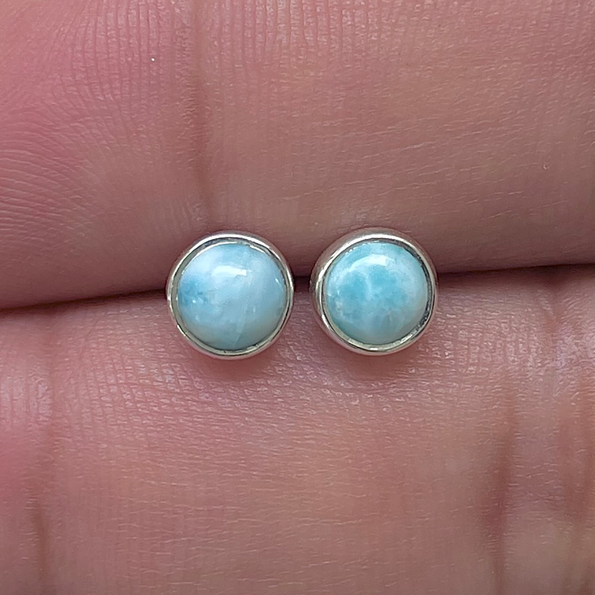 Larimar Stud Earring-(LAR-E-3438.)