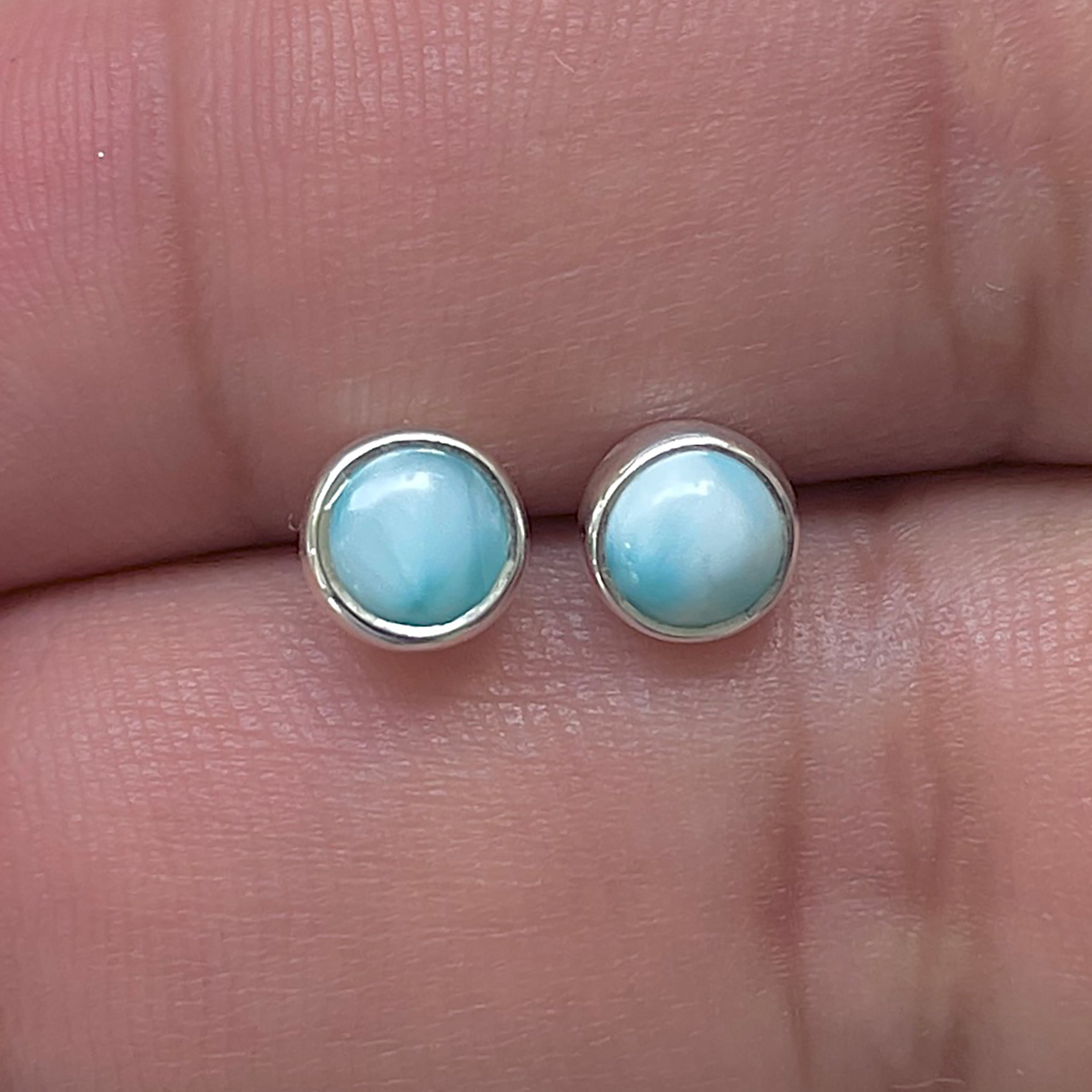 Larimar Stud Earring-(LAR-E-3439.)