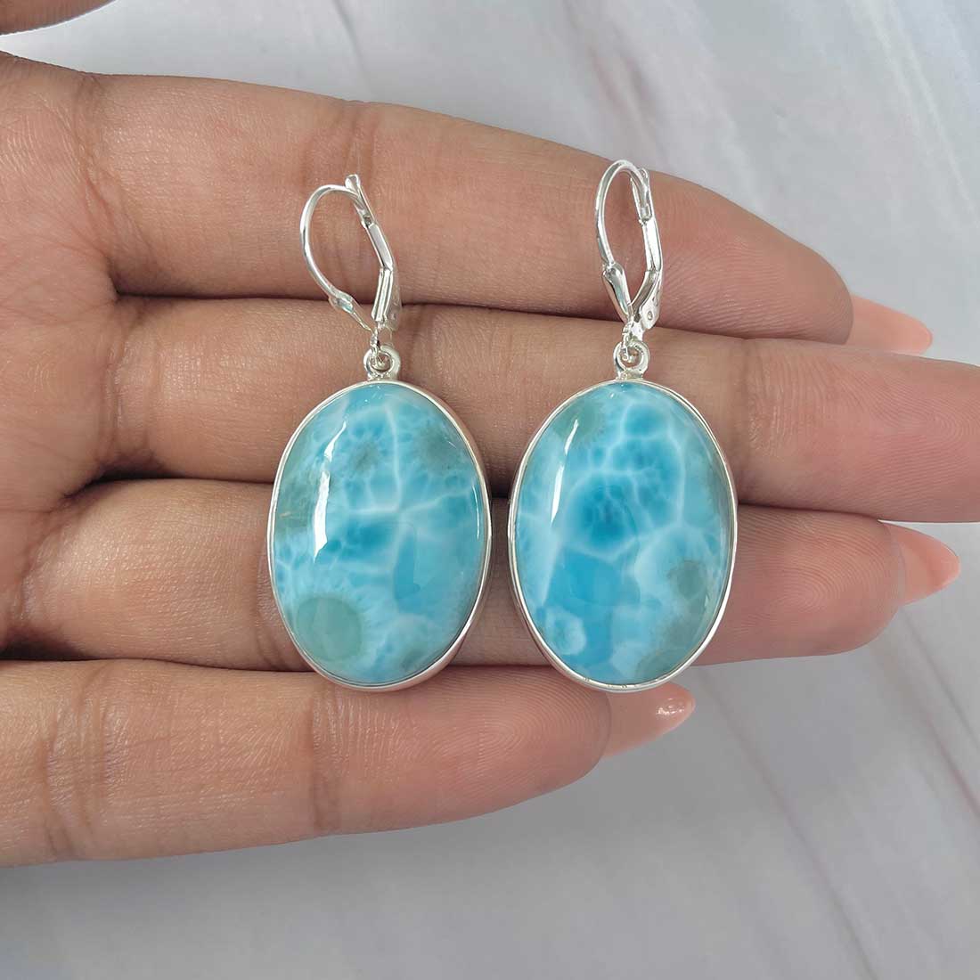 Larimar Earring-(LAR-E-344.)