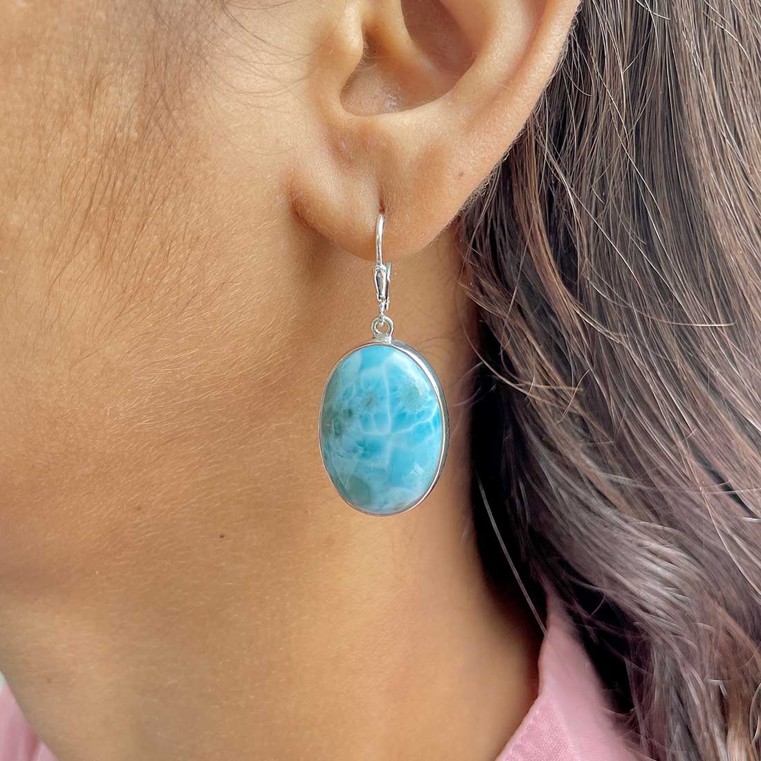 Larimar Earring-(LAR-E-344.)