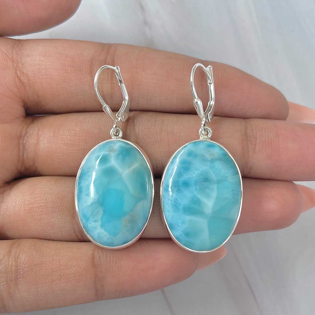 Larimar Earring-(LAR-E-345.)
