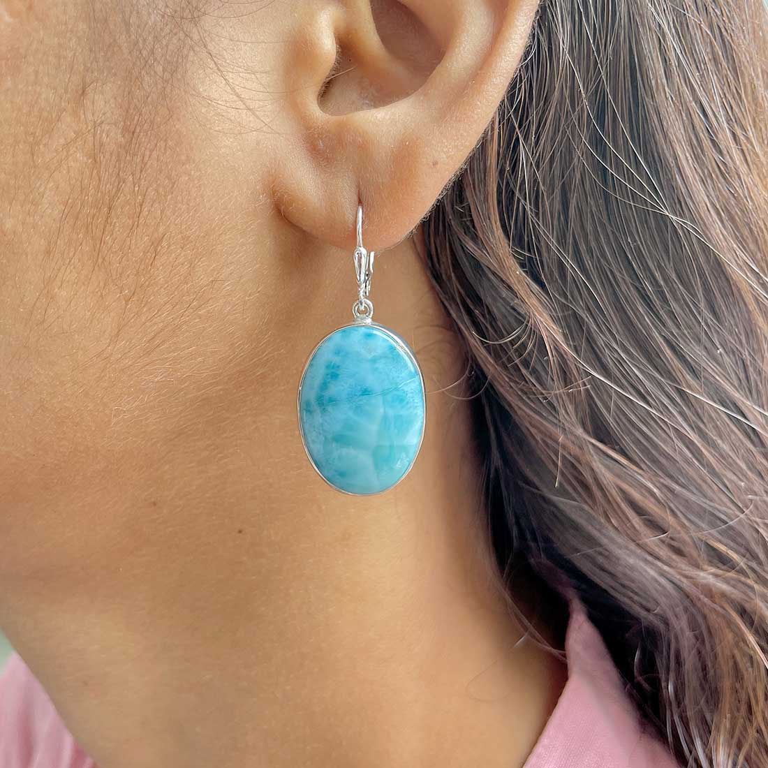 Larimar Earring-(LAR-E-345.)