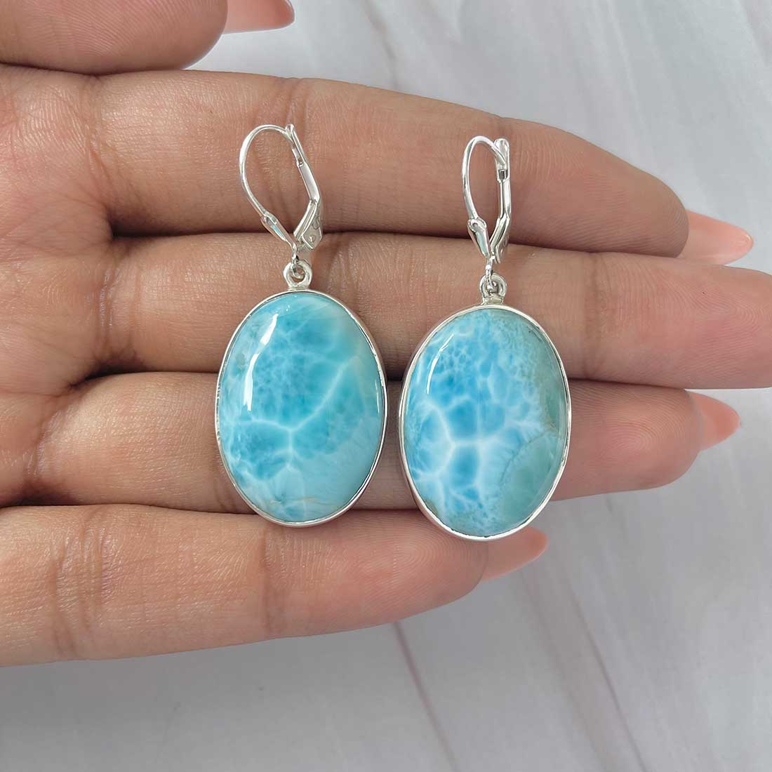 Larimar Earring-(LAR-E-346.)