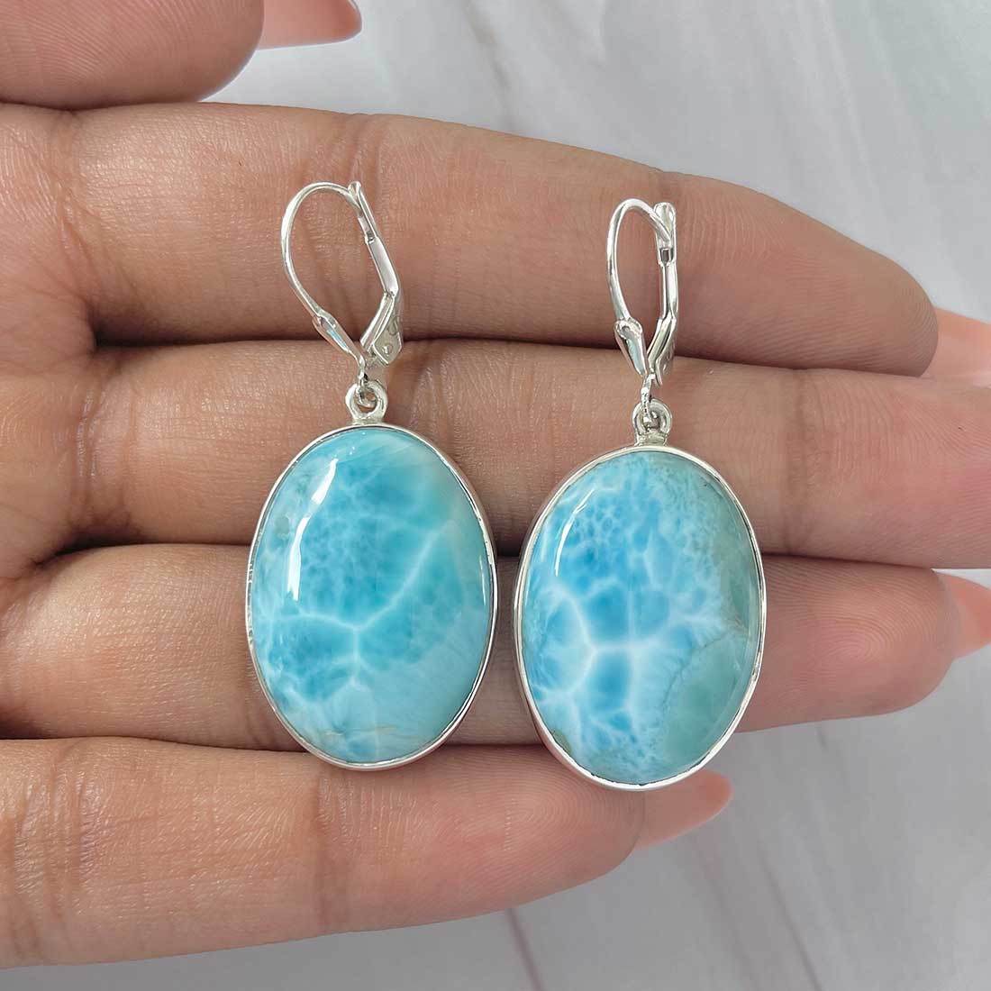 Larimar Earring-(LAR-E-346.)