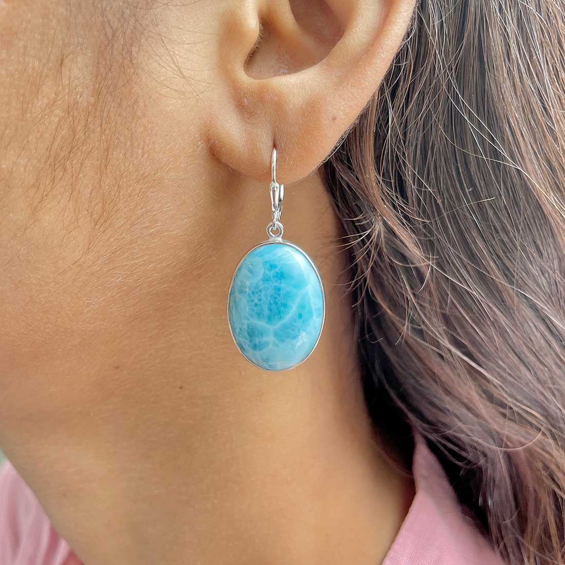 Larimar Earring-(LAR-E-346.)