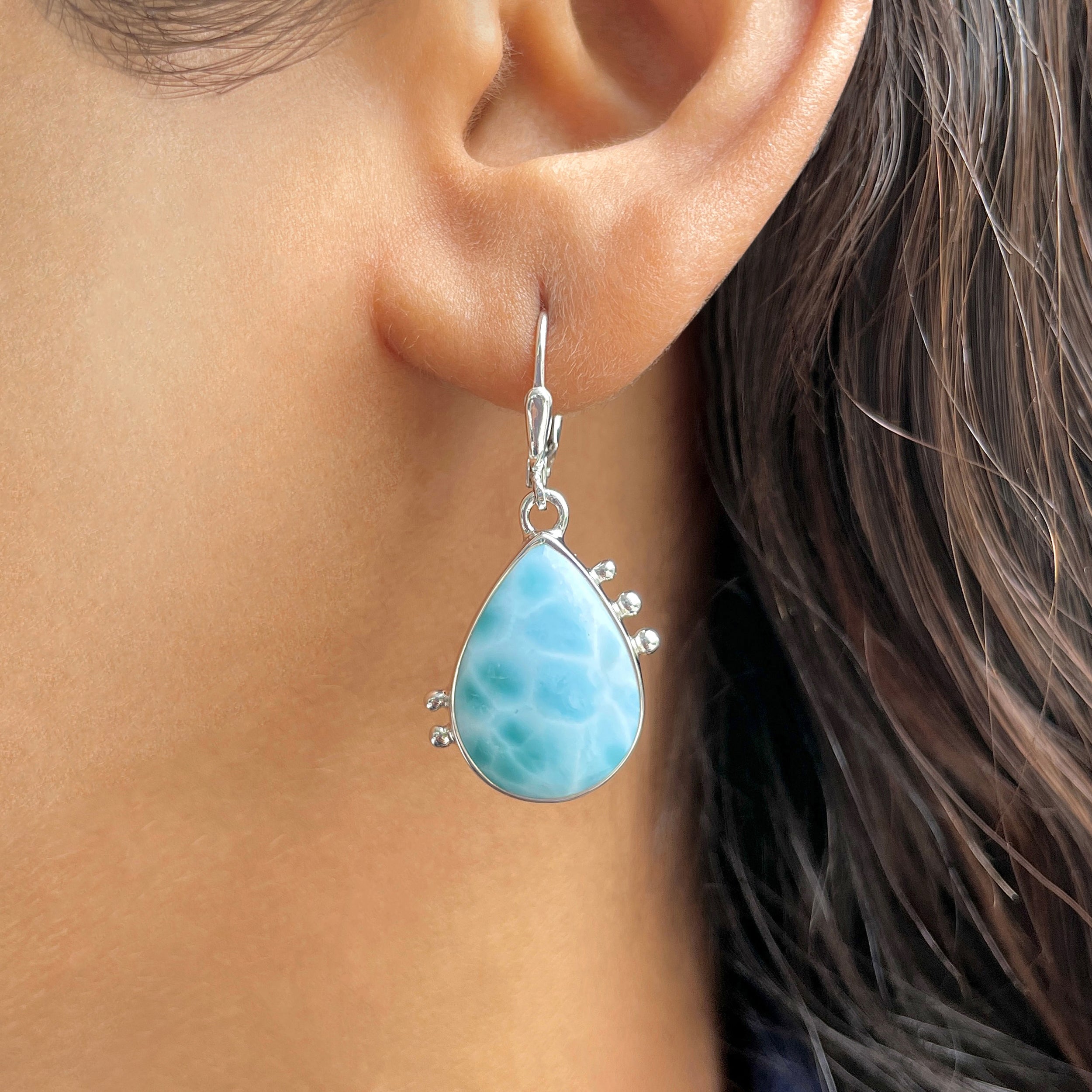 Larimar Earring-(LAR-E-3469.)