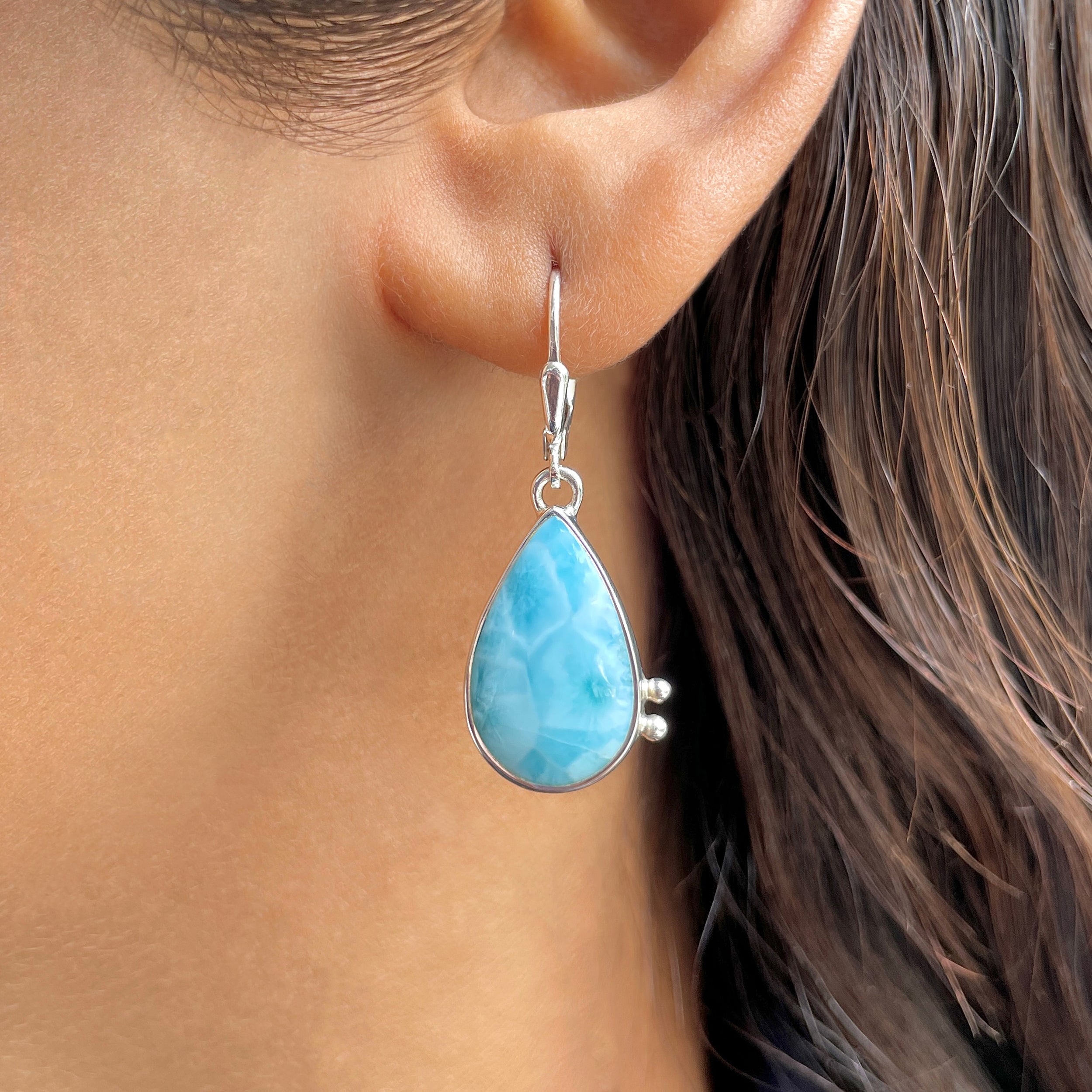 Larimar Earring-(LAR-E-3471.)