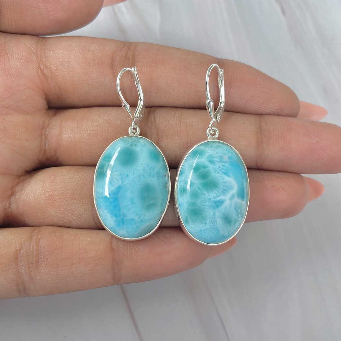 Larimar Earring-(LAR-E-348.)
