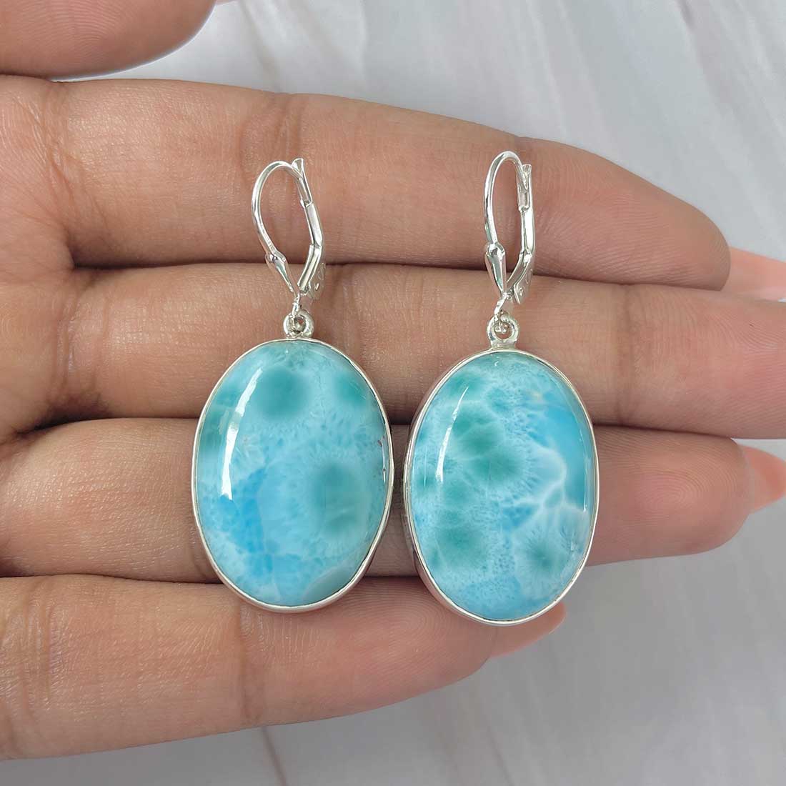 Larimar Earring-(LAR-E-348.)