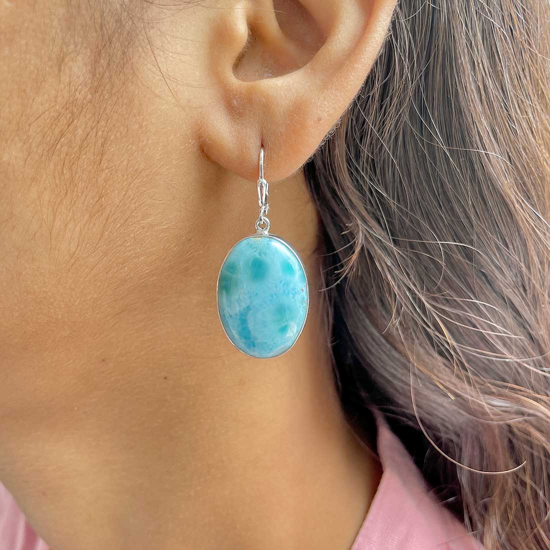 Larimar Earring-(LAR-E-348.)