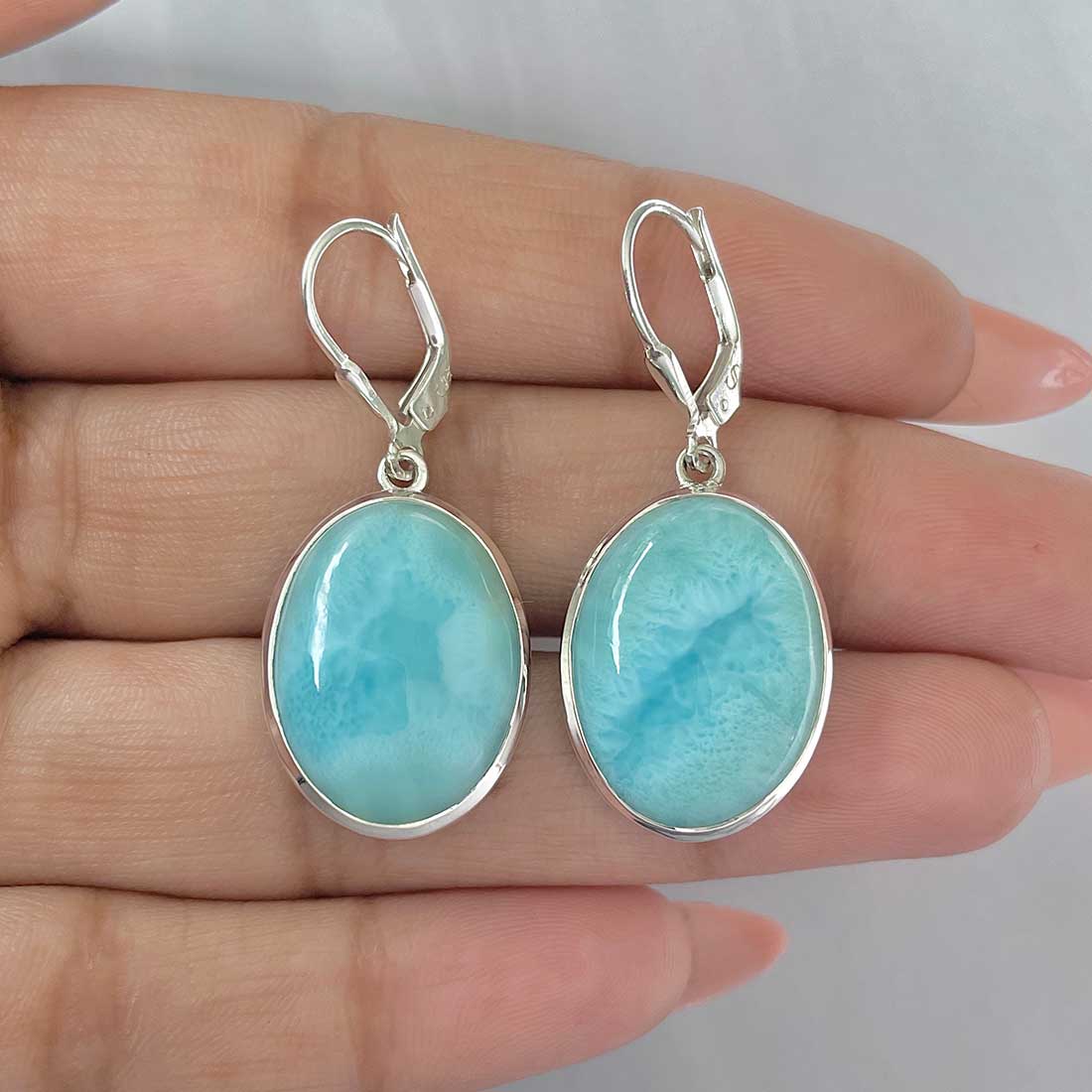 Larimar Earring-(LAR-E-349.)