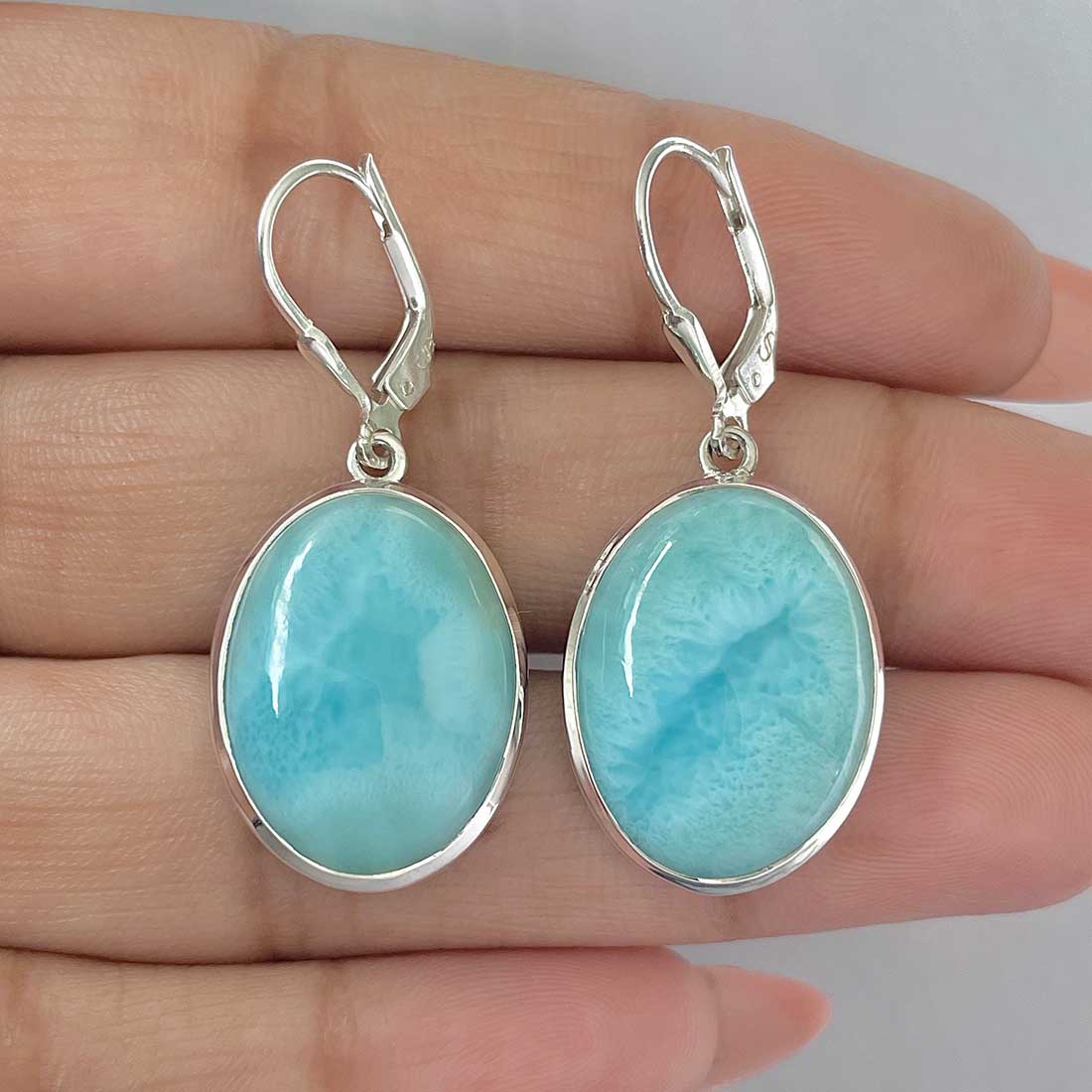 Larimar Earring-(LAR-E-349.)