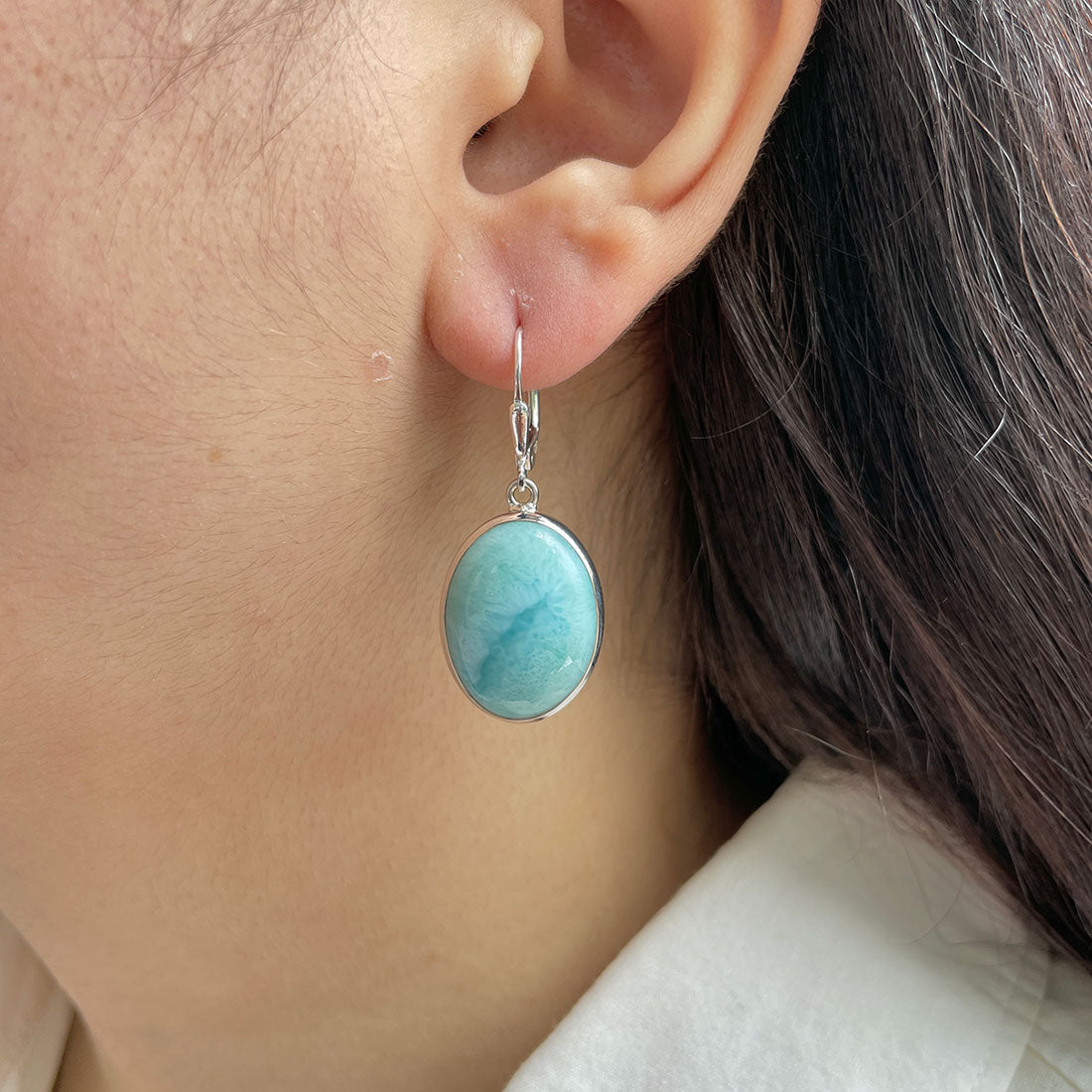 Larimar Earring-(LAR-E-349.)