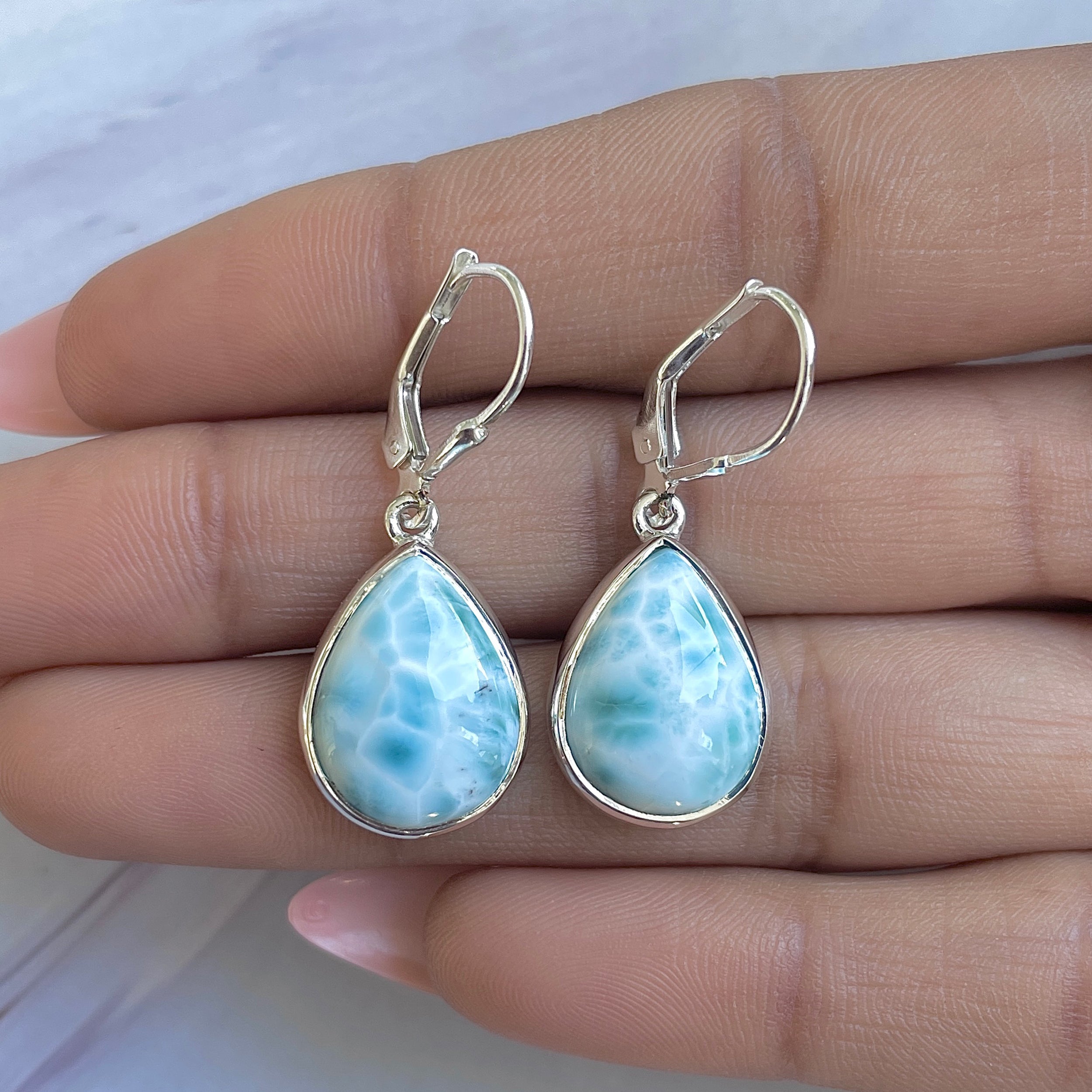 Larimar Earring-(LAR-E-3497.)