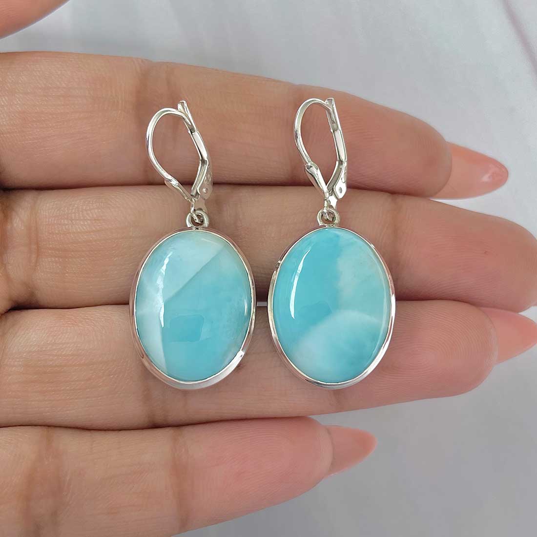 Larimar Earring-(LAR-E-350.)