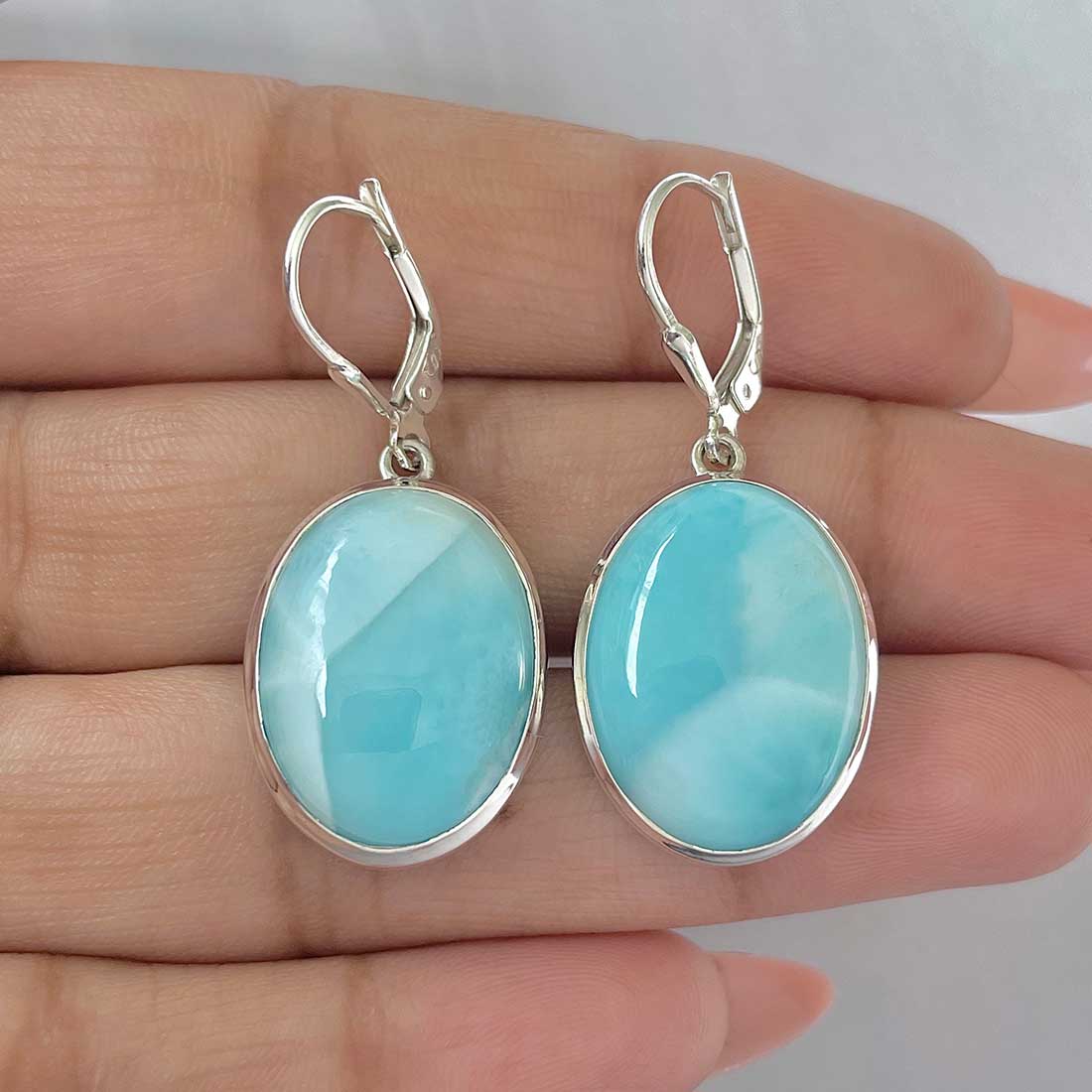 Larimar Earring-(LAR-E-350.)