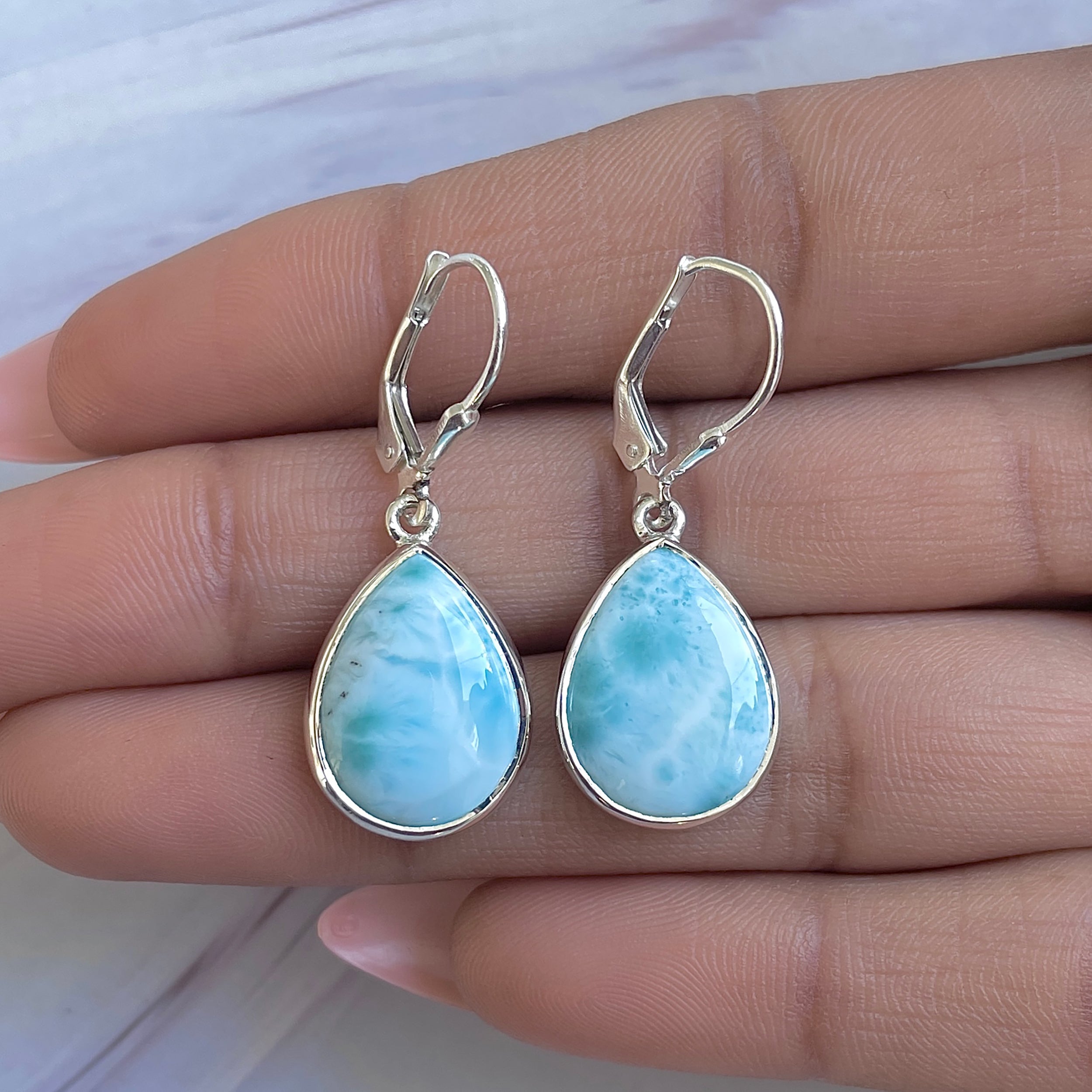 Larimar Earring-(LAR-E-3502.)