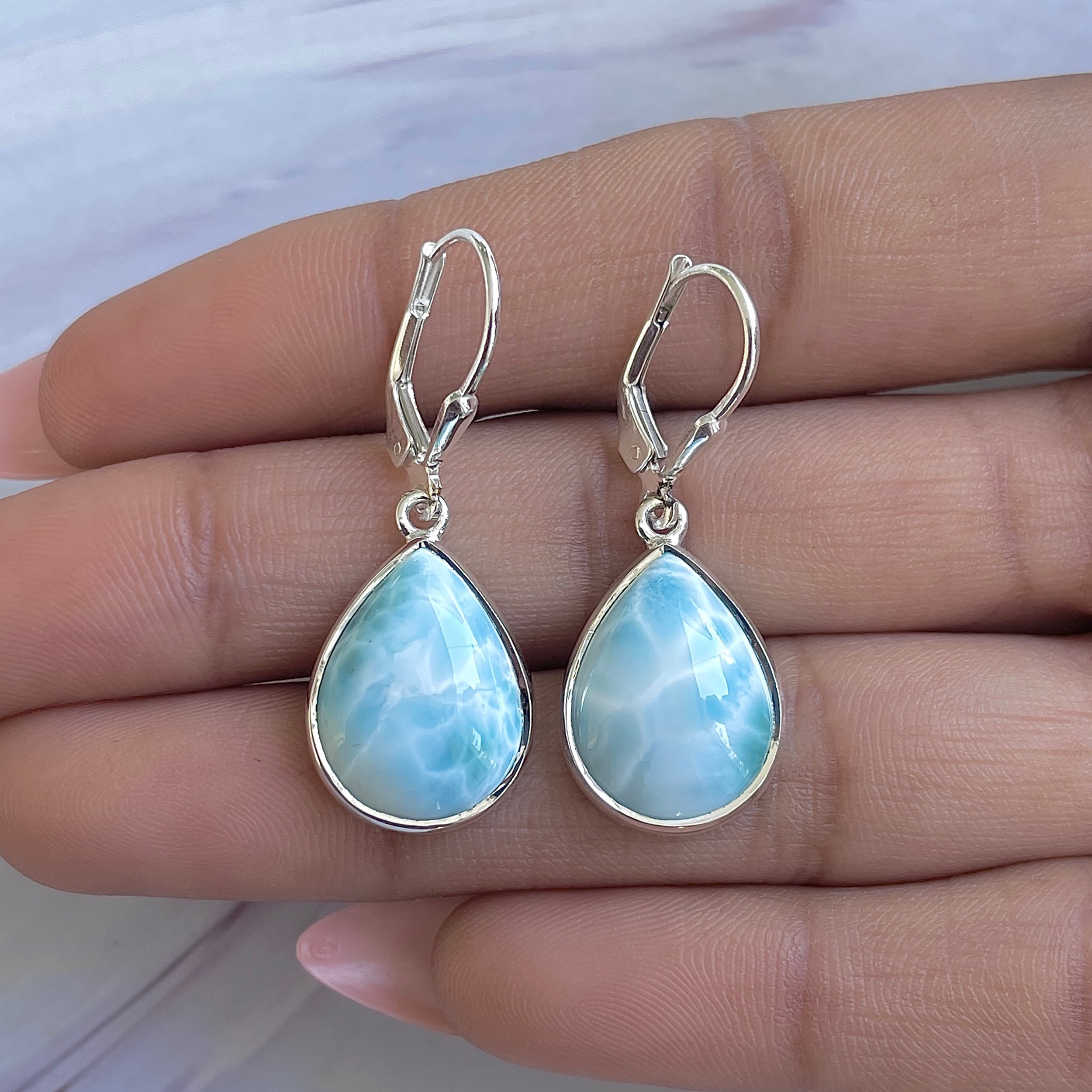 Larimar Earring-(LAR-E-3503.)