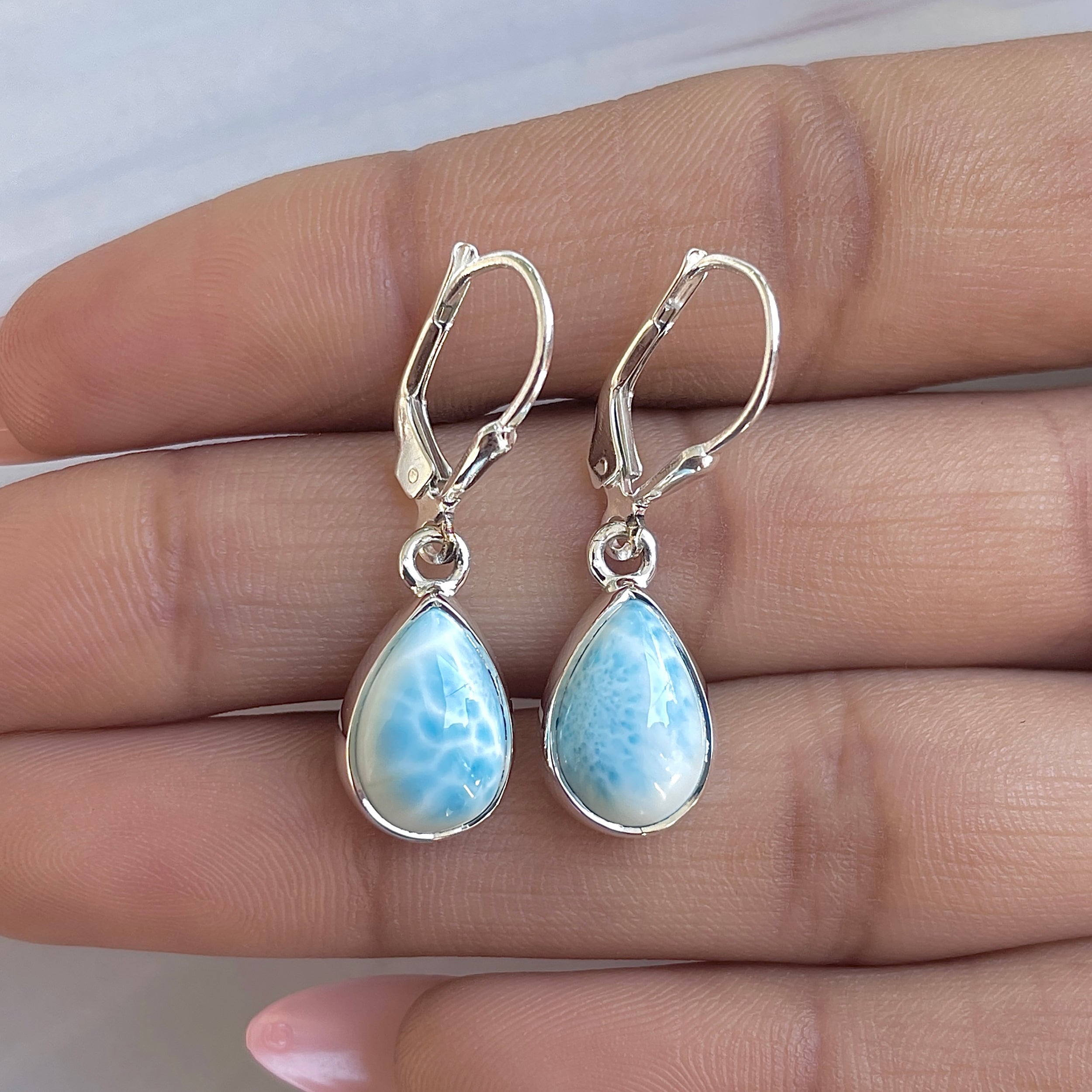 Larimar Earring-(LAR-E-3504.)
