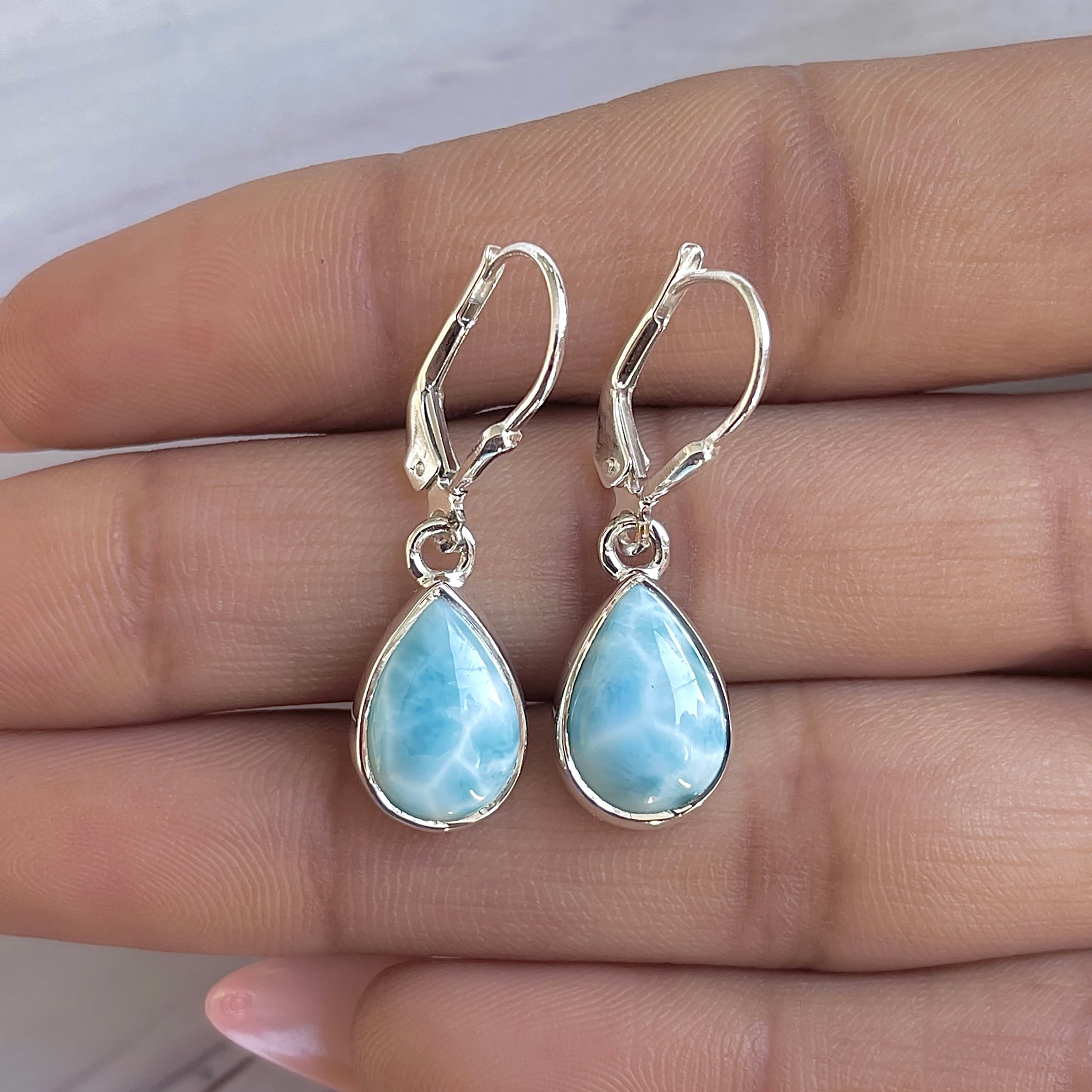 Larimar Earring-(LAR-E-3506.)