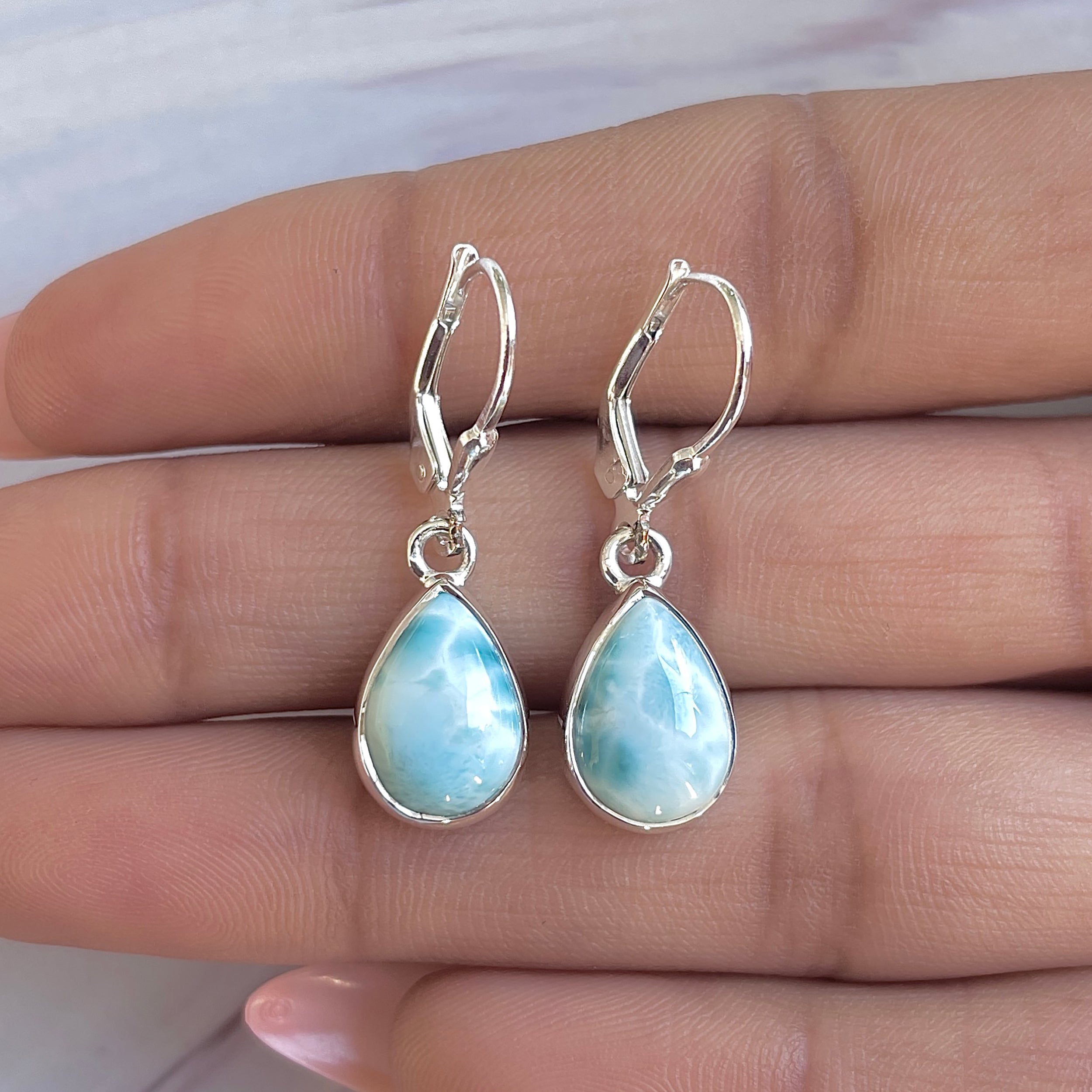 Larimar Earring-(LAR-E-3507.)