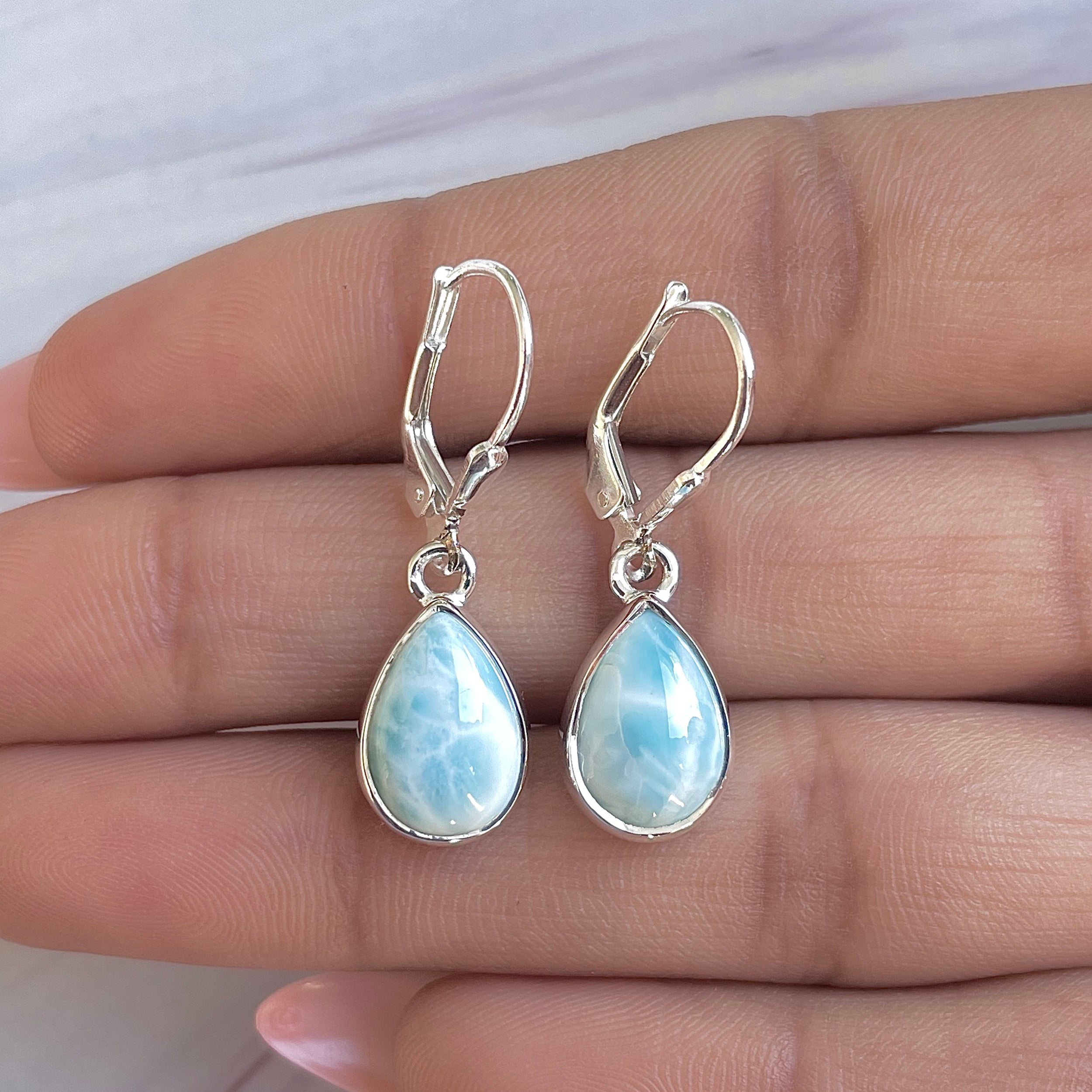 Larimar Earring-(LAR-E-3508.)