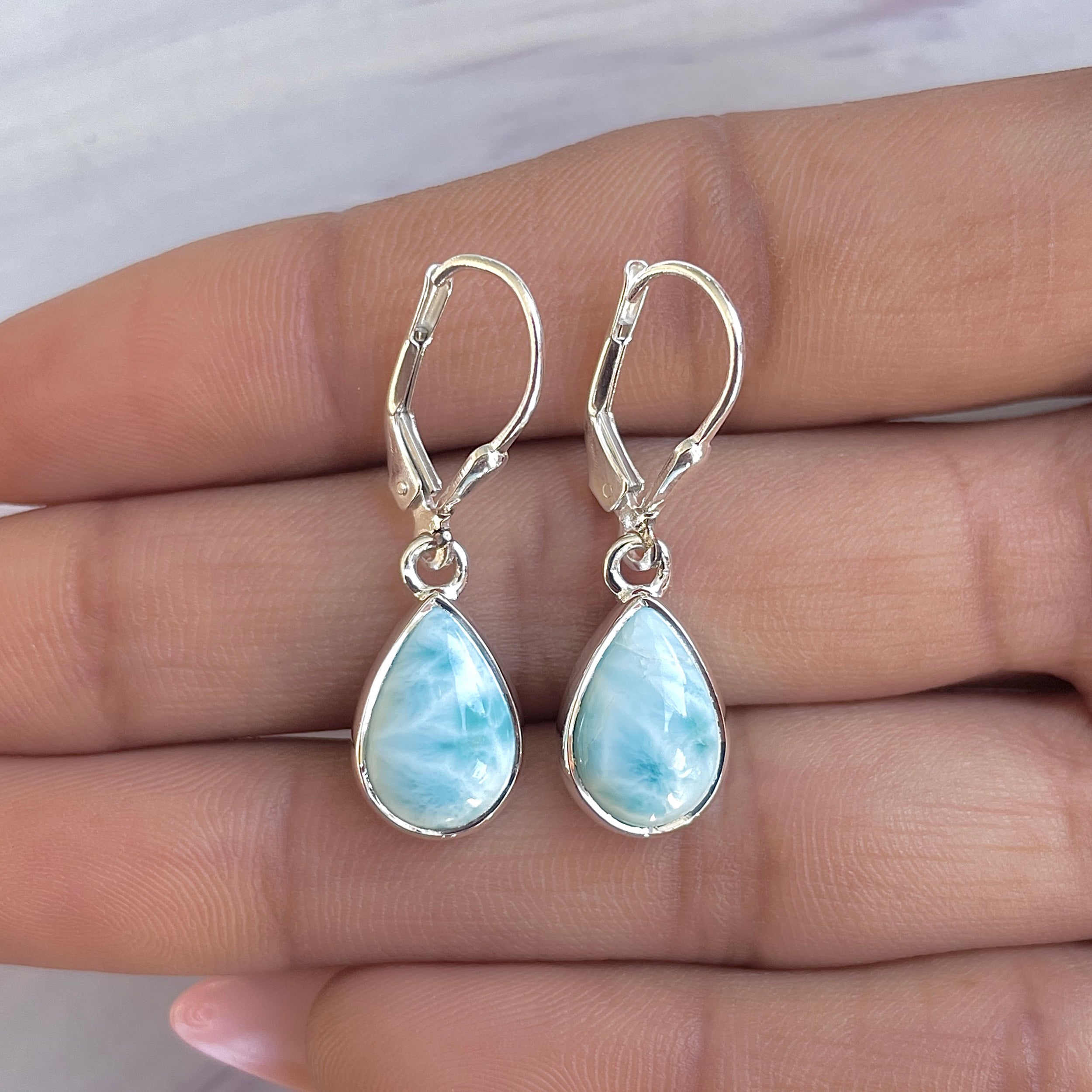 Larimar Earring-(LAR-E-3509.)