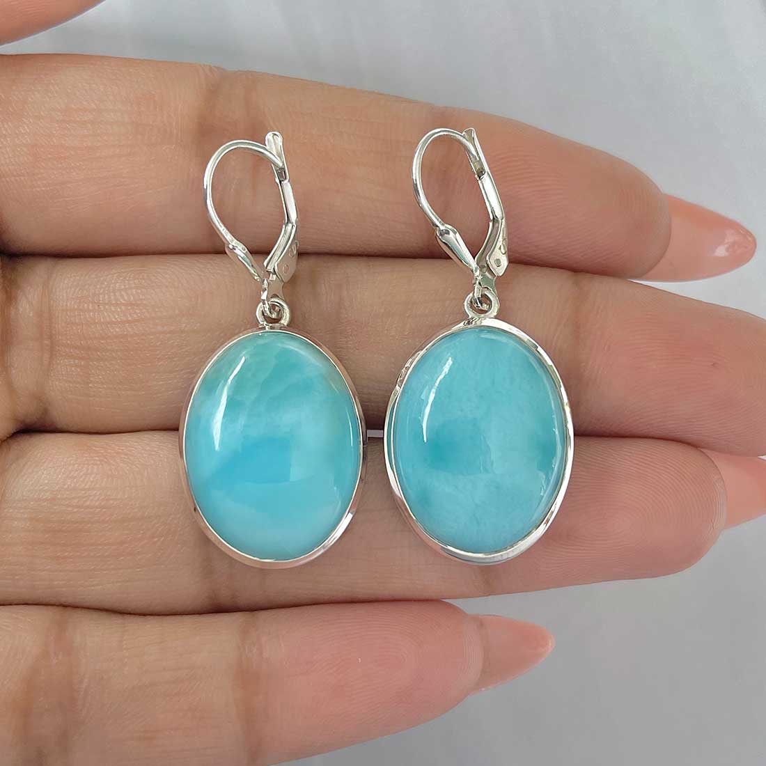 Larimar Earring-(LAR-E-351.)
