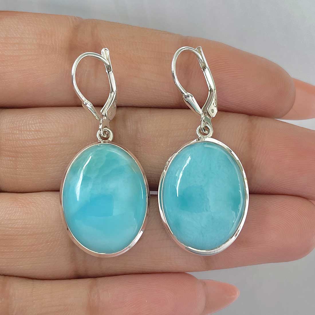 Larimar Earring-(LAR-E-351.)