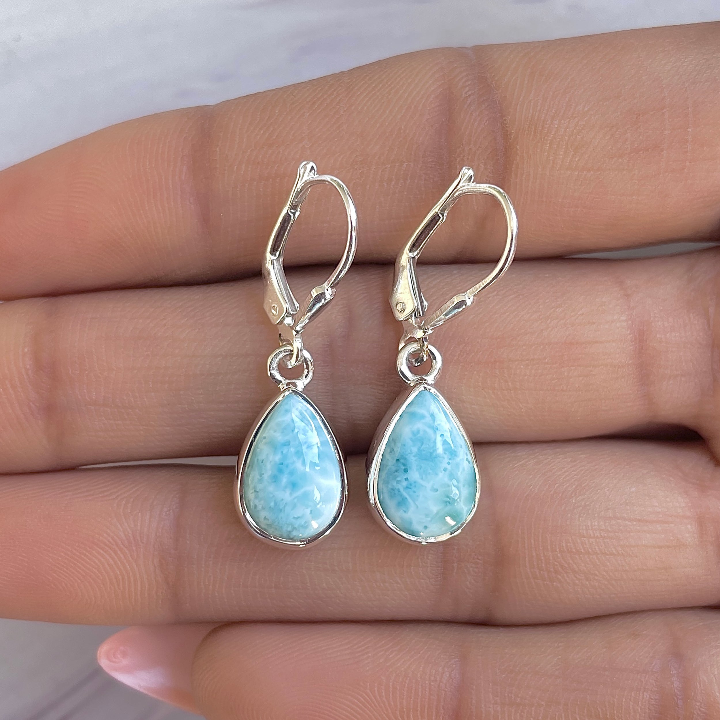Larimar Earring-(LAR-E-3510.)